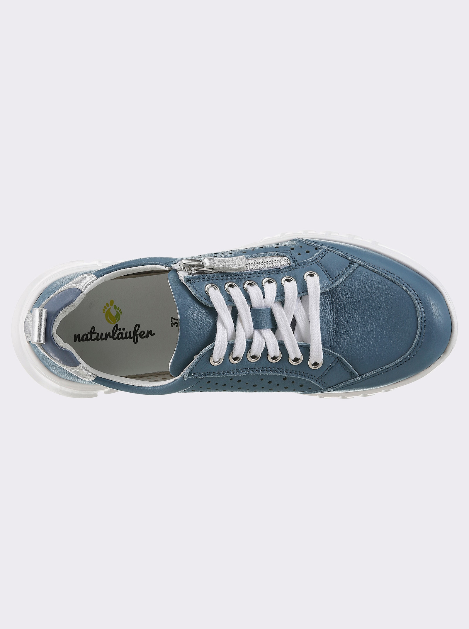 Naturläufer Sneaker mit Zipper - hellblau