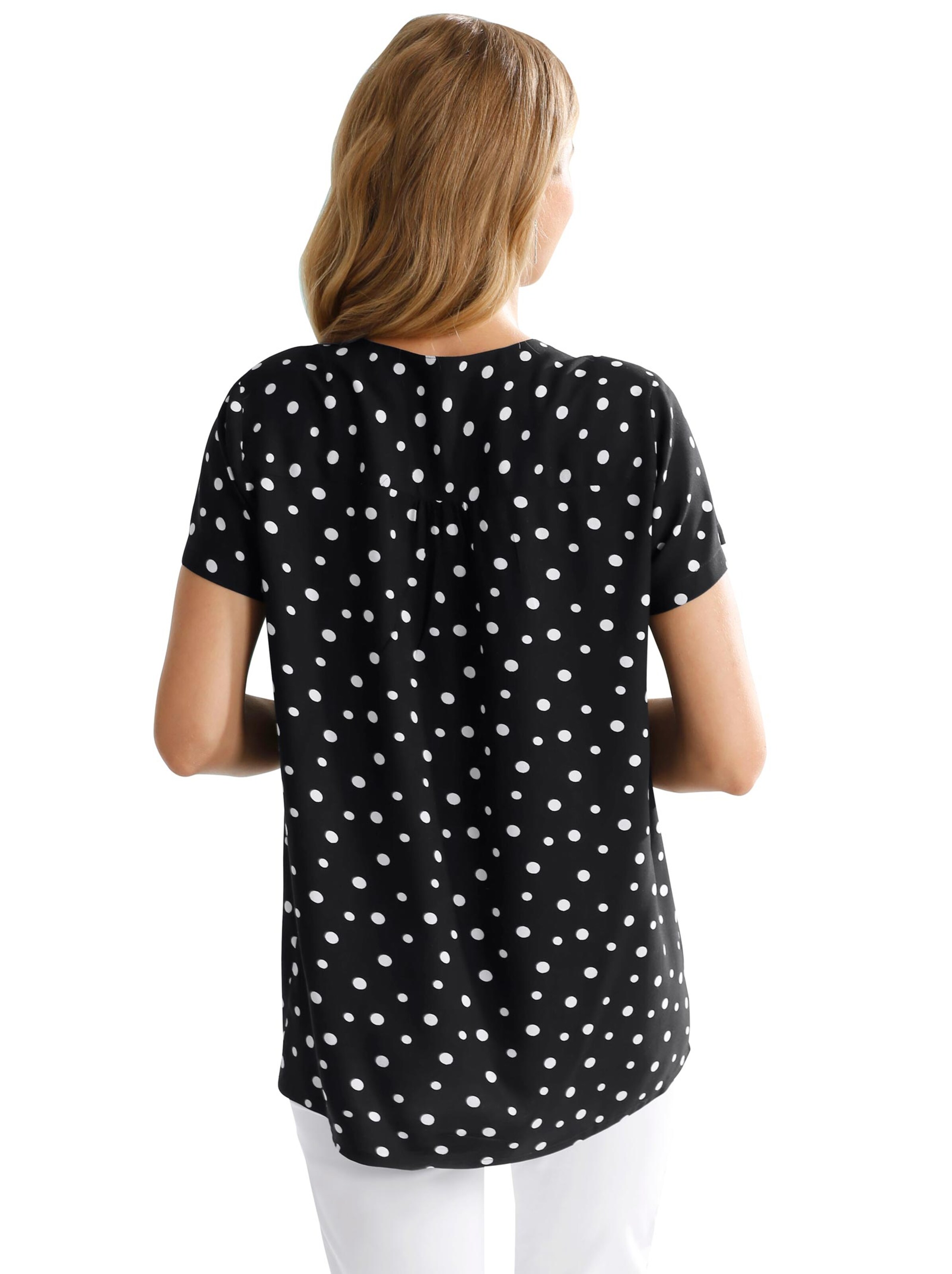 Bluse - schwarz-getupft