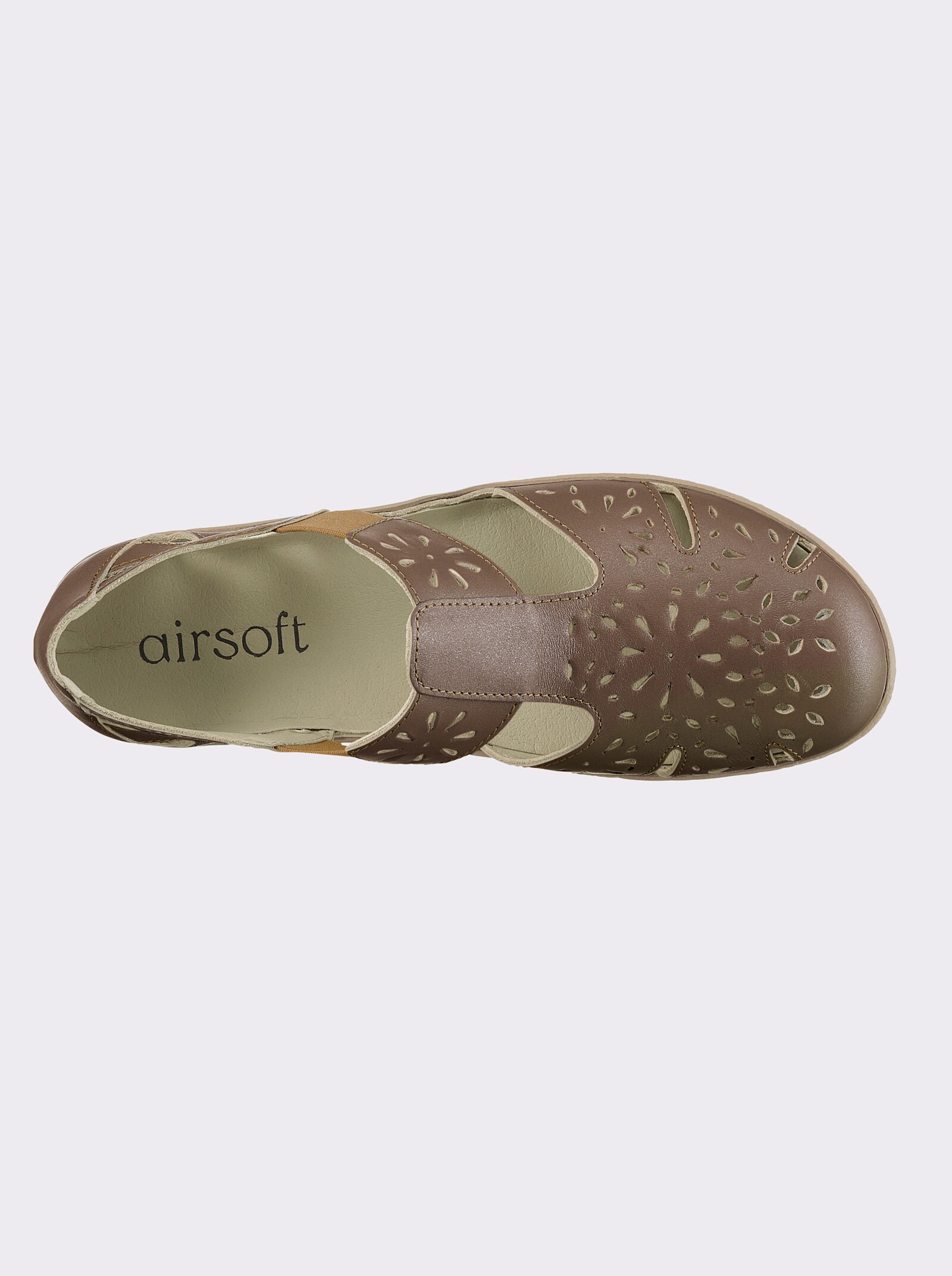 airsoft comfort+ Slipper mit Blumen-Lochmuster - bronzefarben