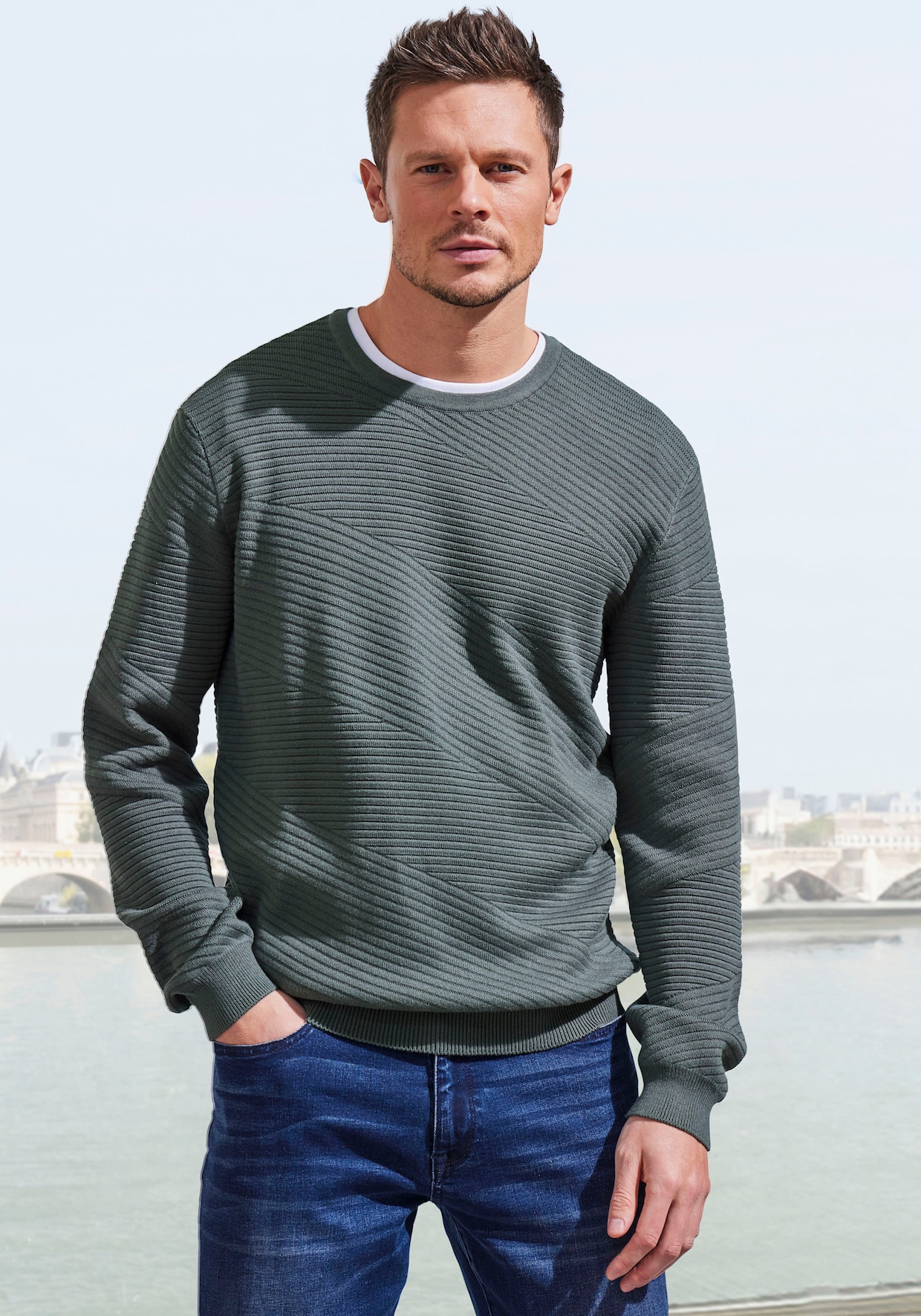 Gebreide pullover - groen