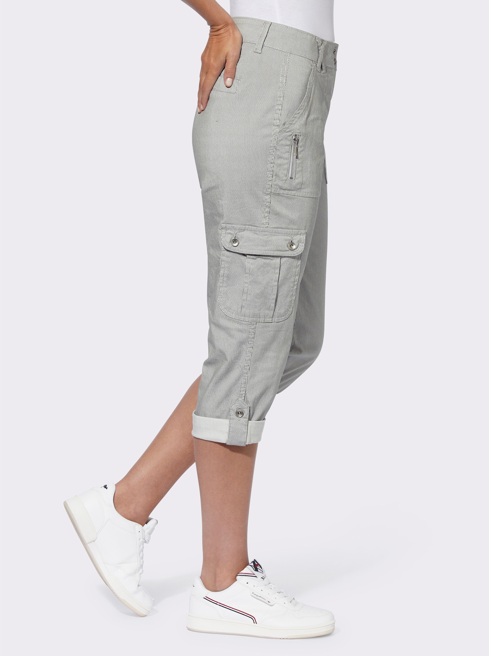 heine Druckhose mit Streifen-Dessin - marine-ecru-gestreift