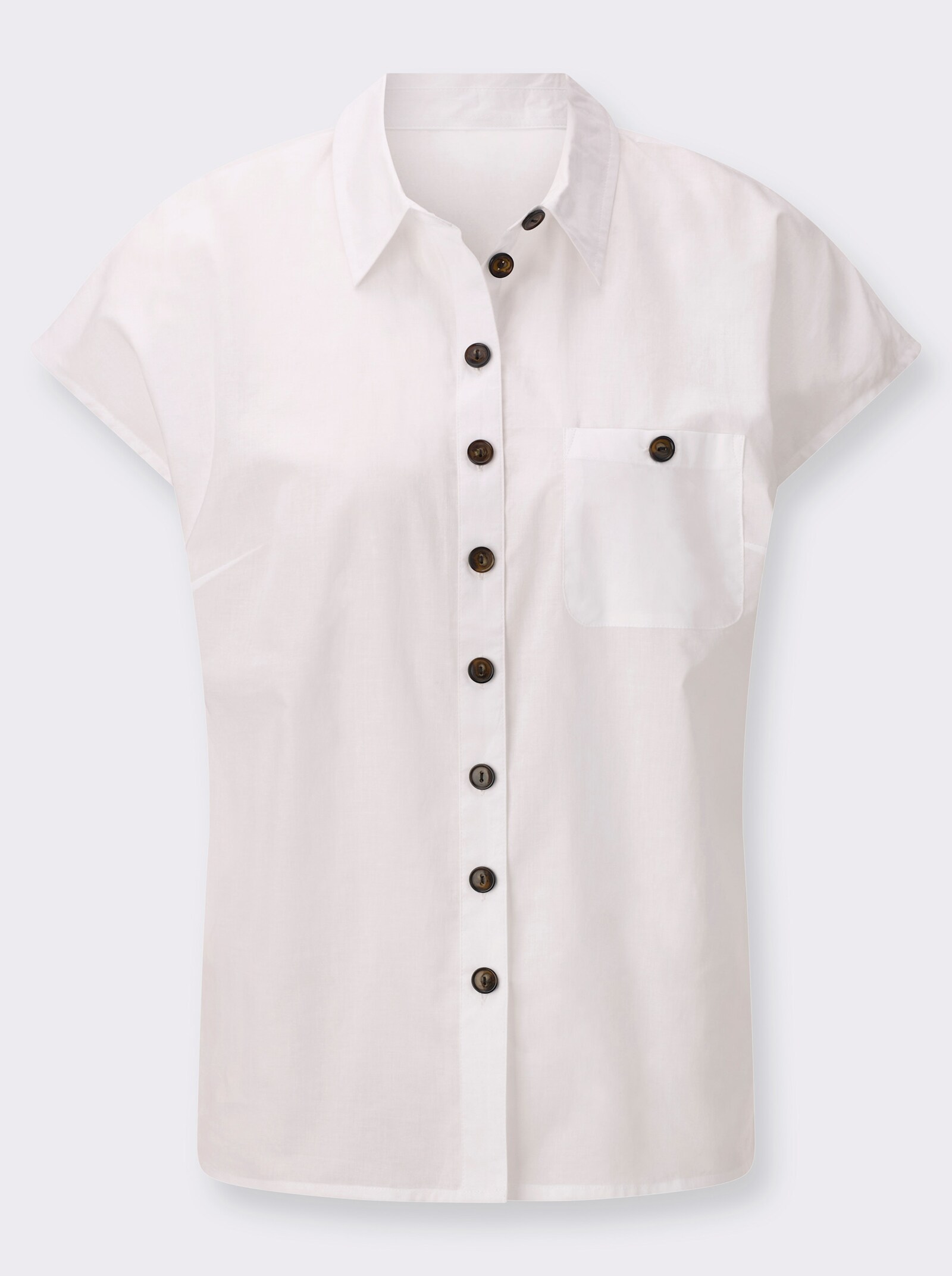 Kurzarm-Bluse mit überschnittenen Schultern - ecru