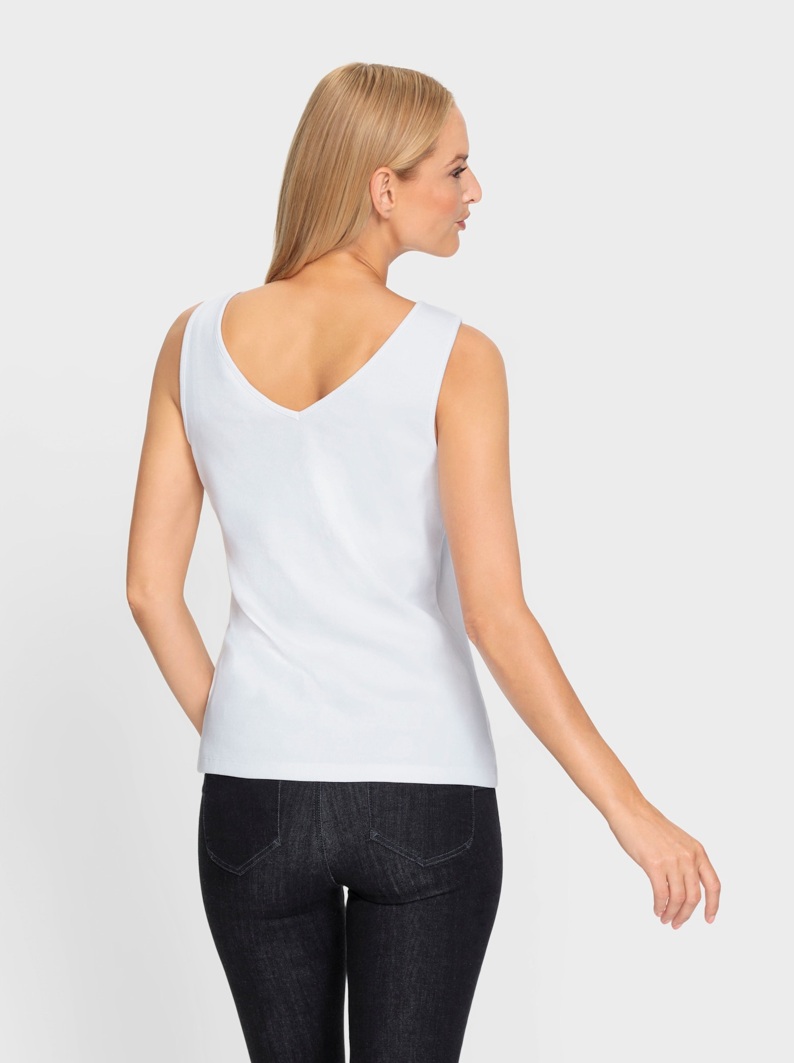 heine Trägertop in Rippenstrukur - weiss