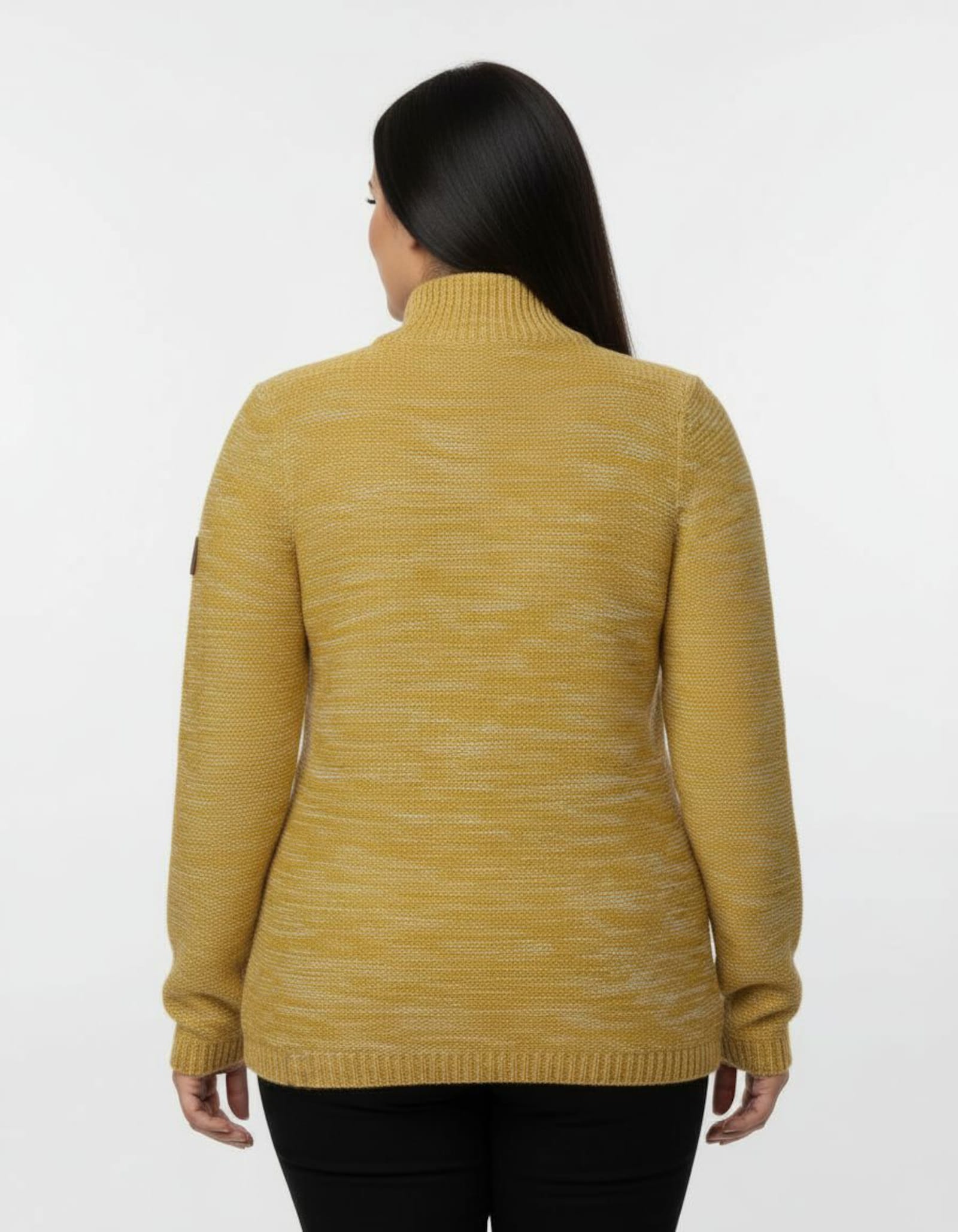 Troyer mit gerippten Abschlüssen - ocker-meliert