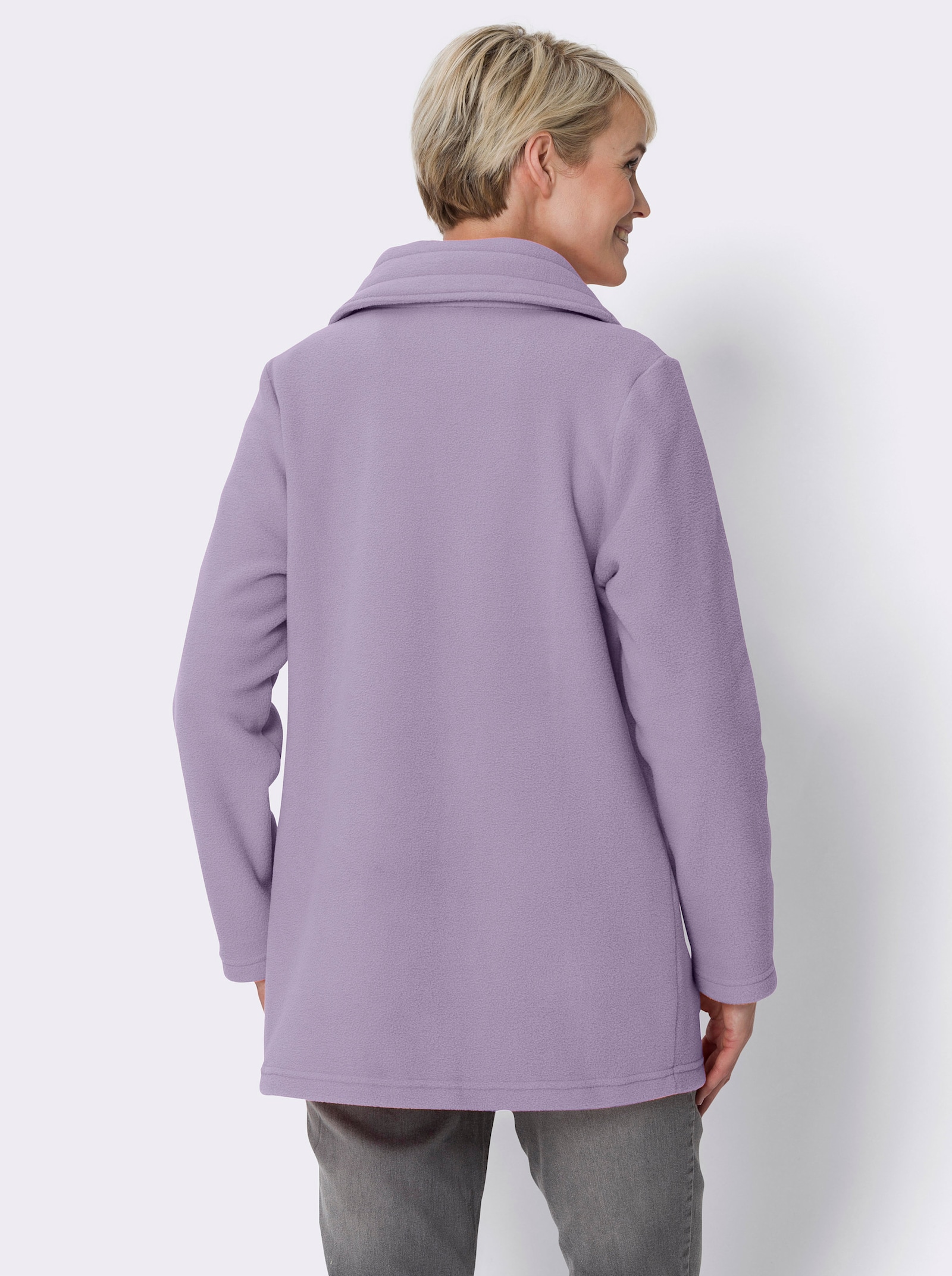 Fleecejacke mit 2-Wege-Reissverschluss - flieder