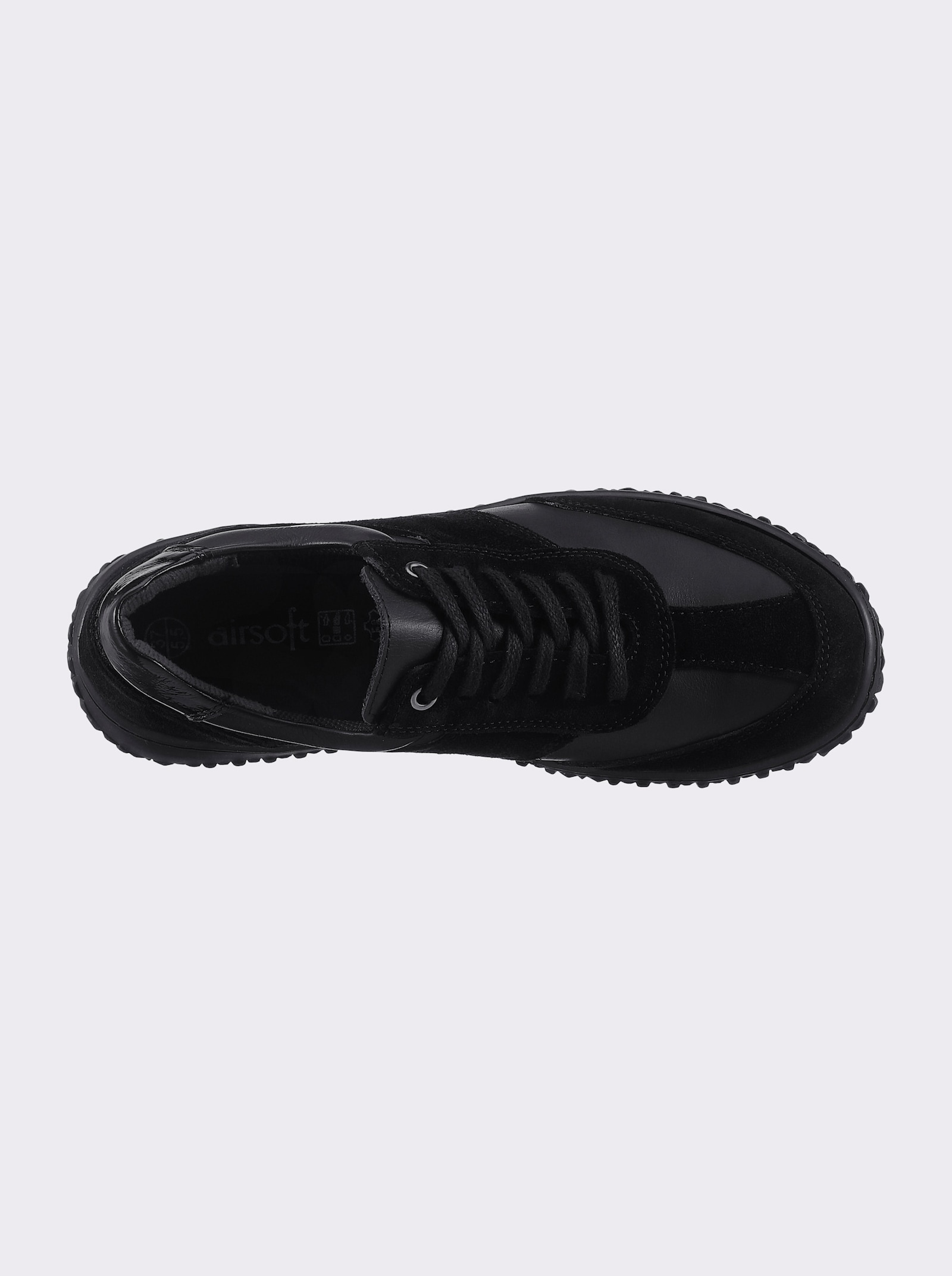 airsoft modern+ Schnürschuh mit Polsterung - schwarz