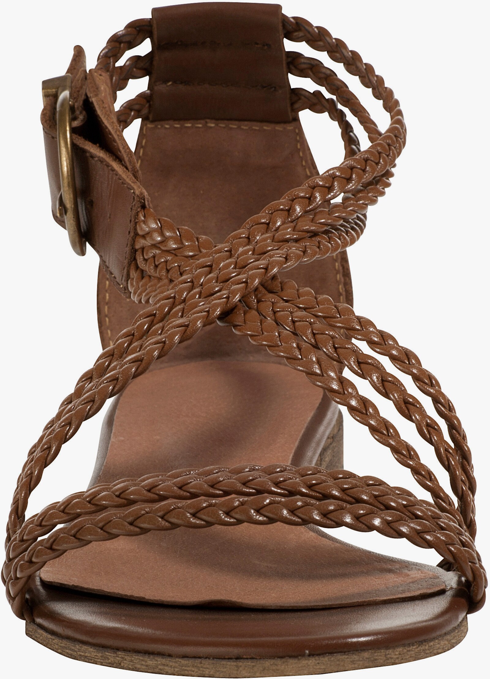 heine Sandale mit Flechtriemchen - cognac