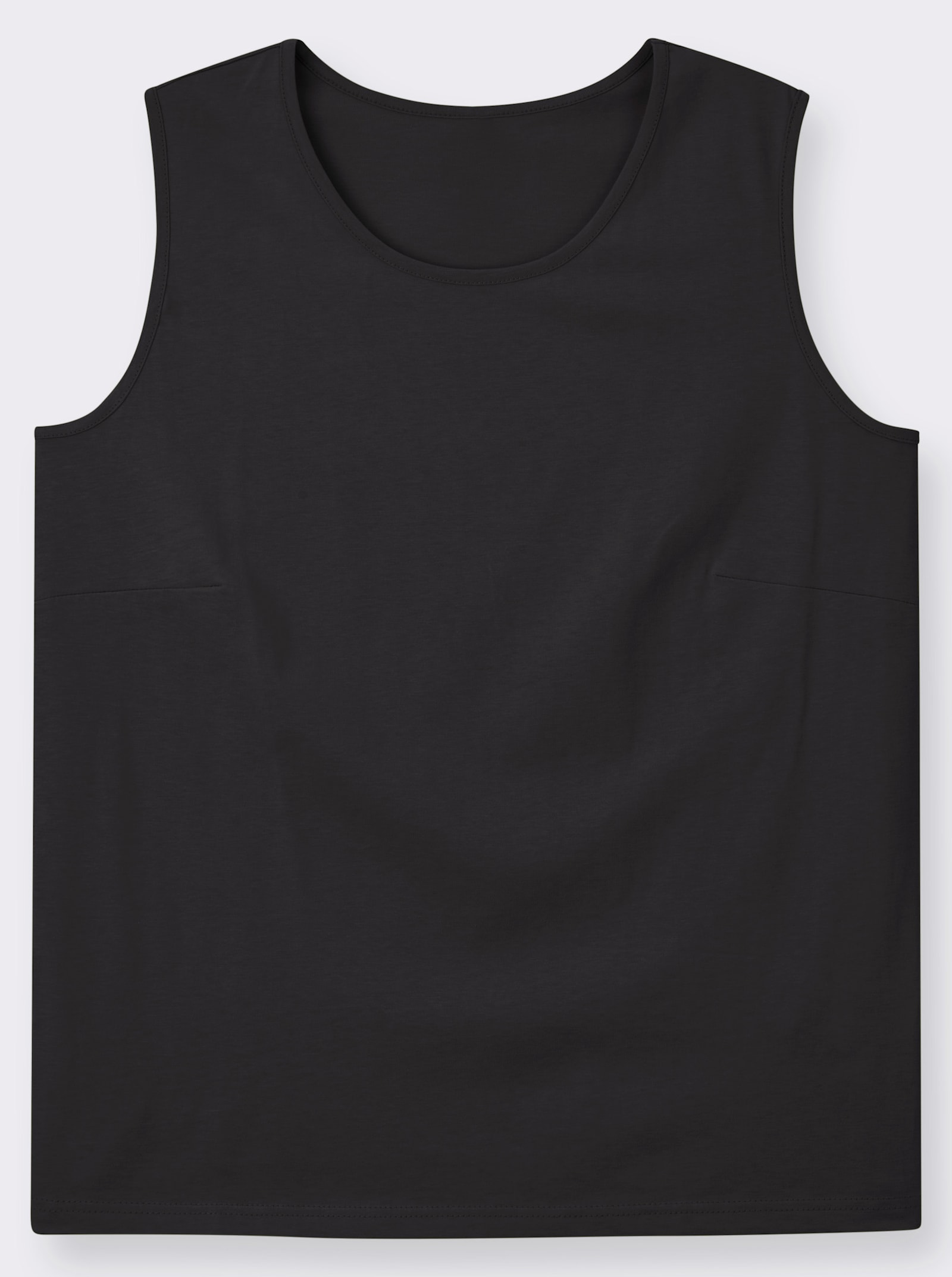 Trägertop mit Rundhals-Ausschnitt - schwarz