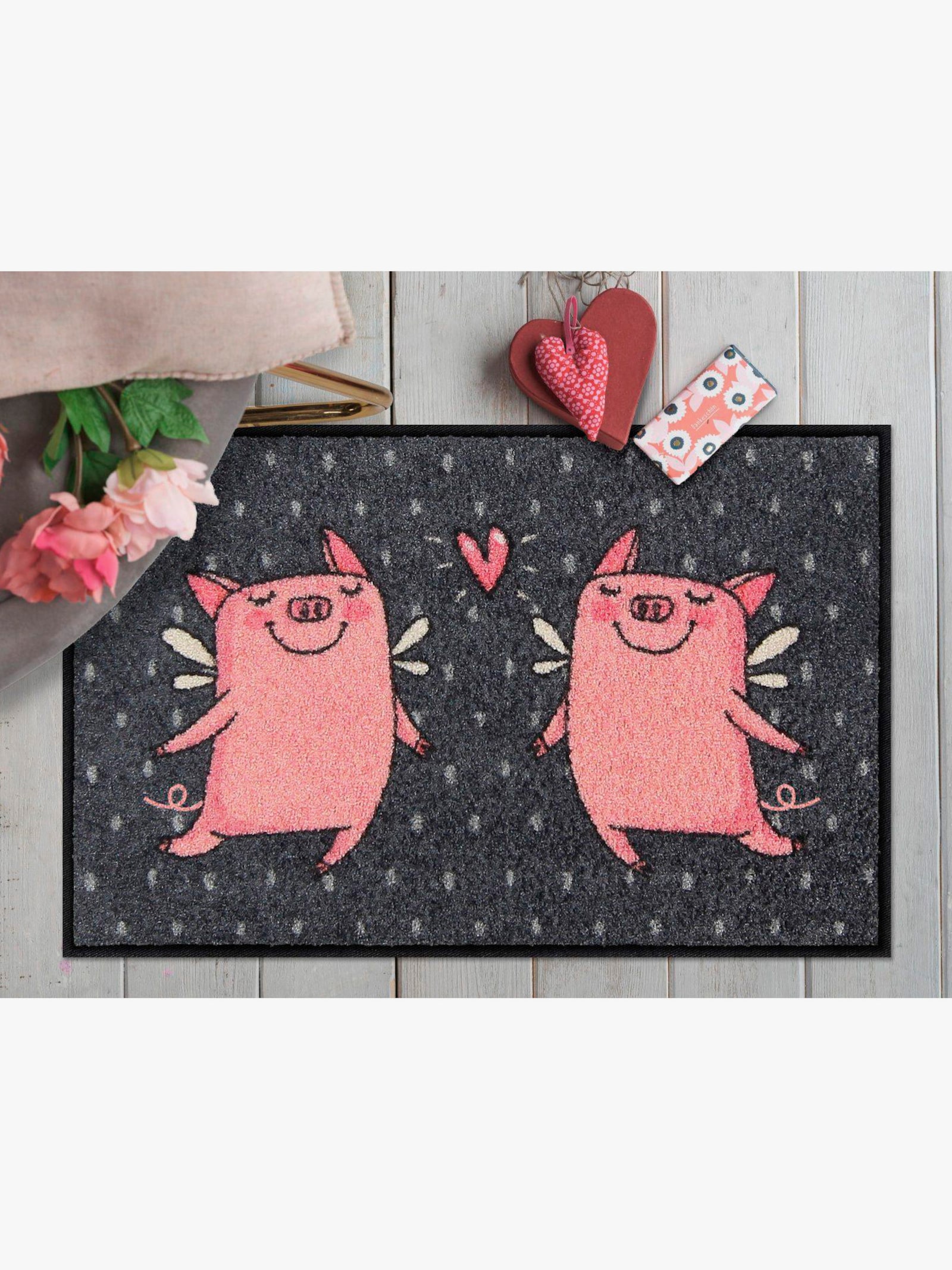 Salonloewe Fußmatte - anthrazit-rosé