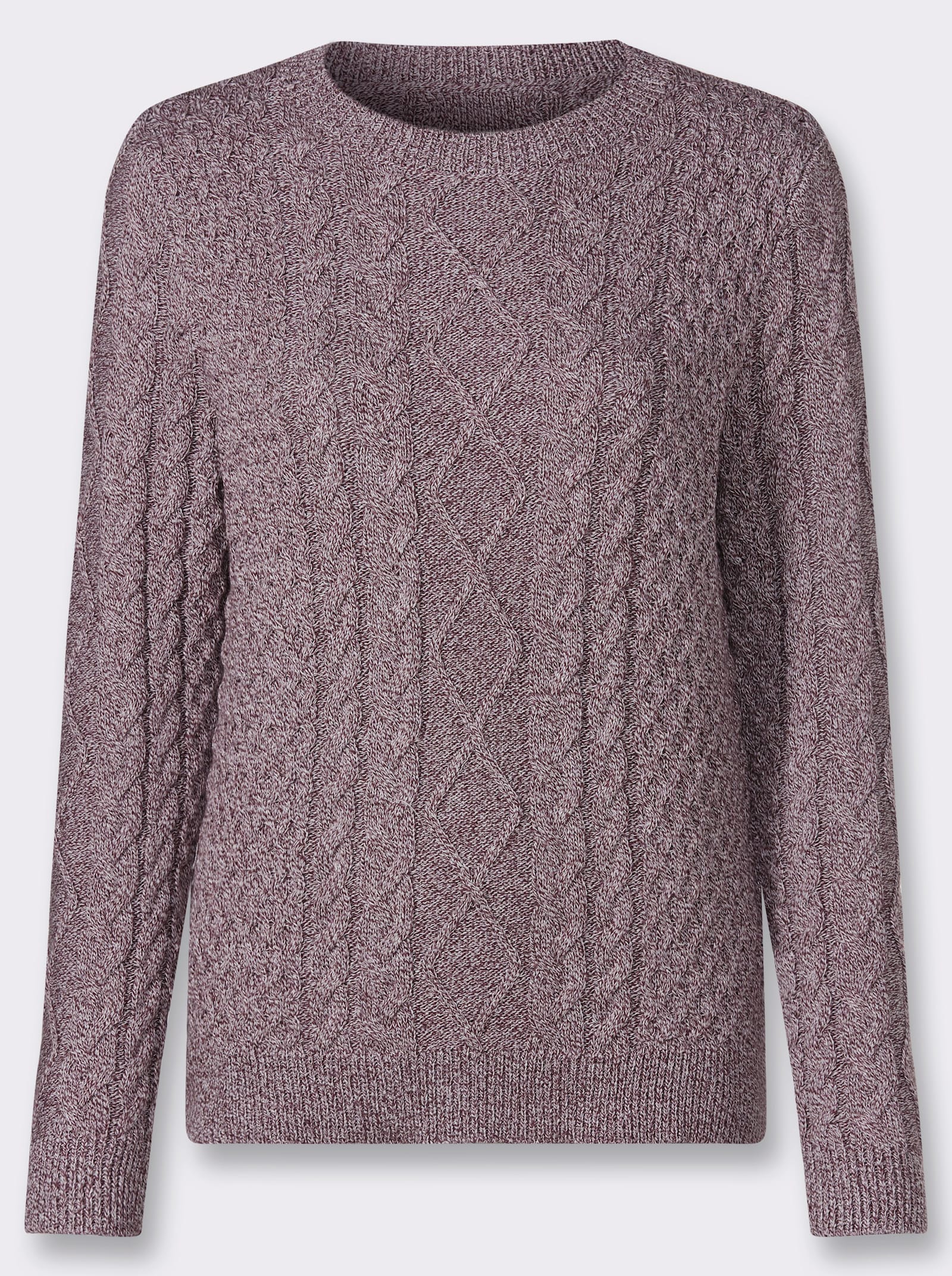Strickpullover im Mustermix - burgund-meliert