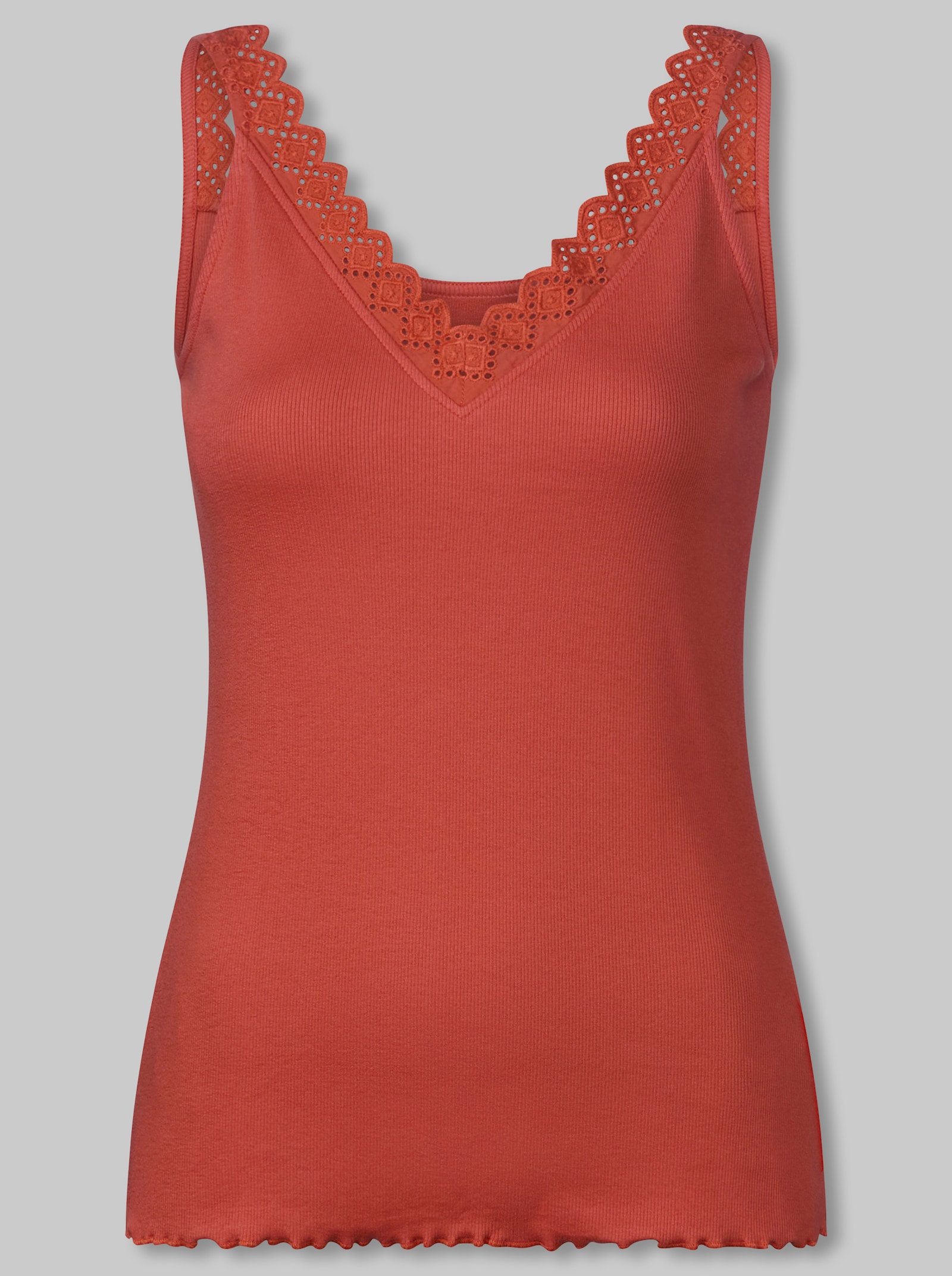 heine Shirttop mit Spitze - terra
