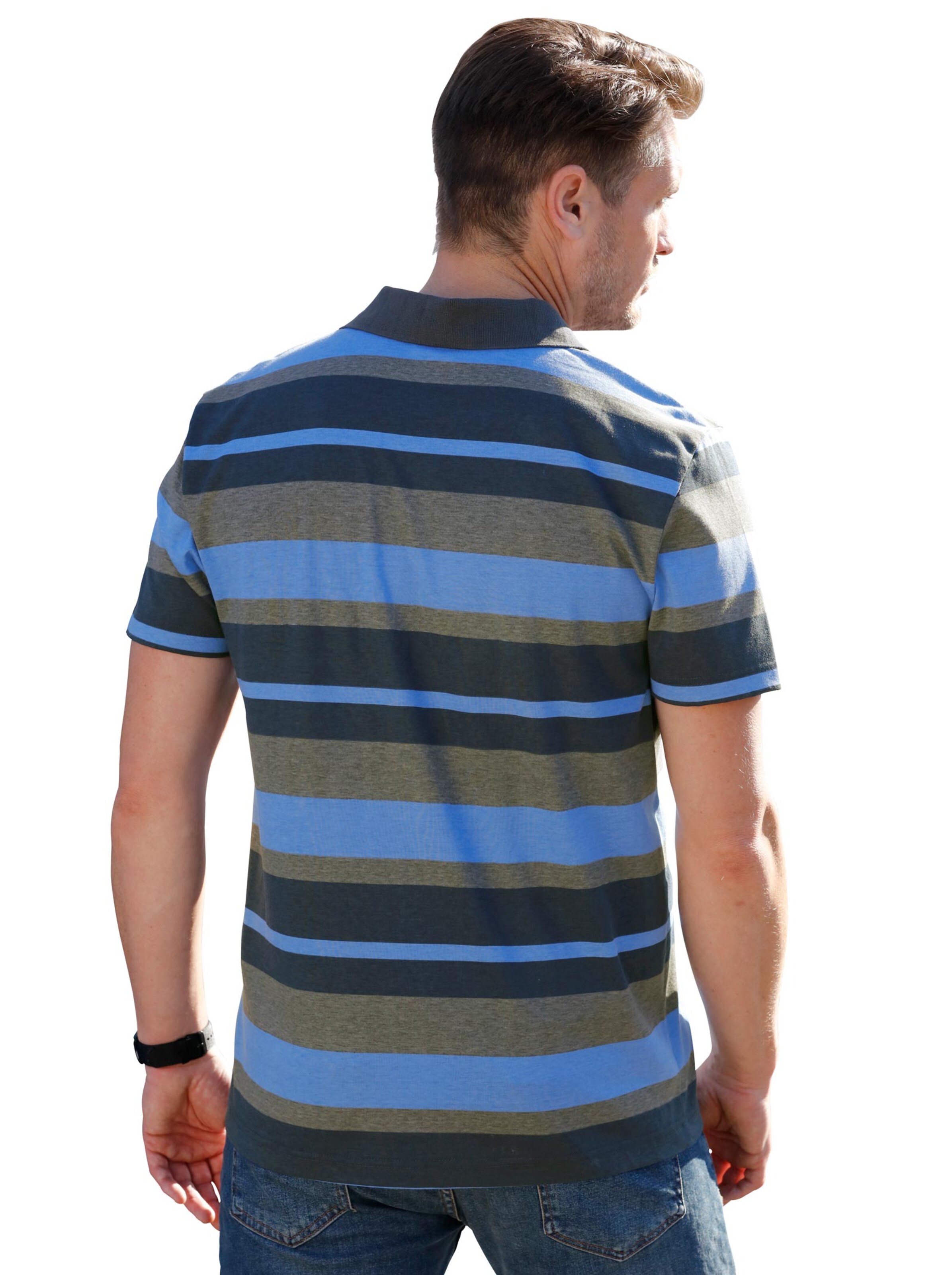 Poloshirt - marine-gestreift