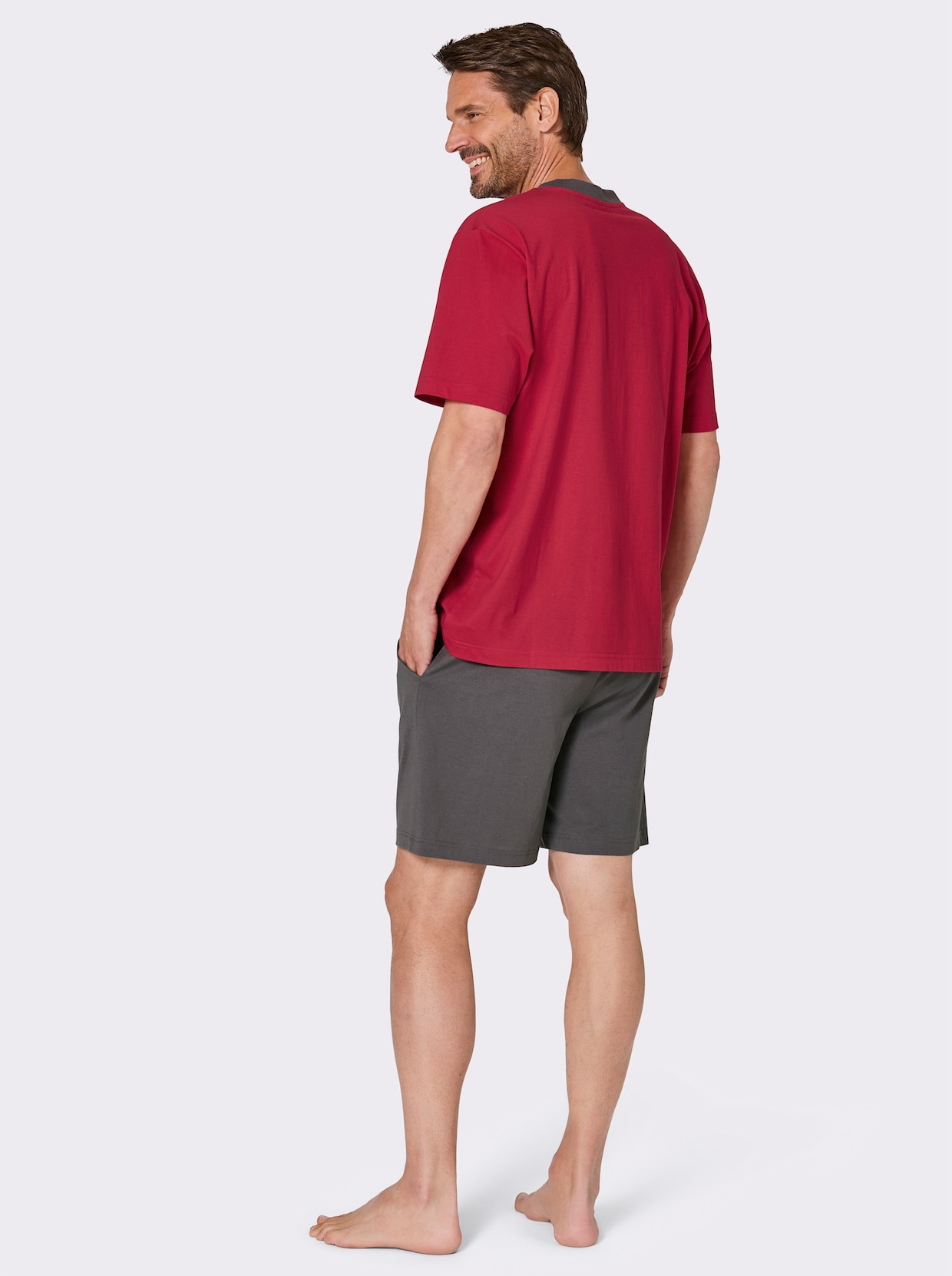 wäschepur men Shortys - rot + grau