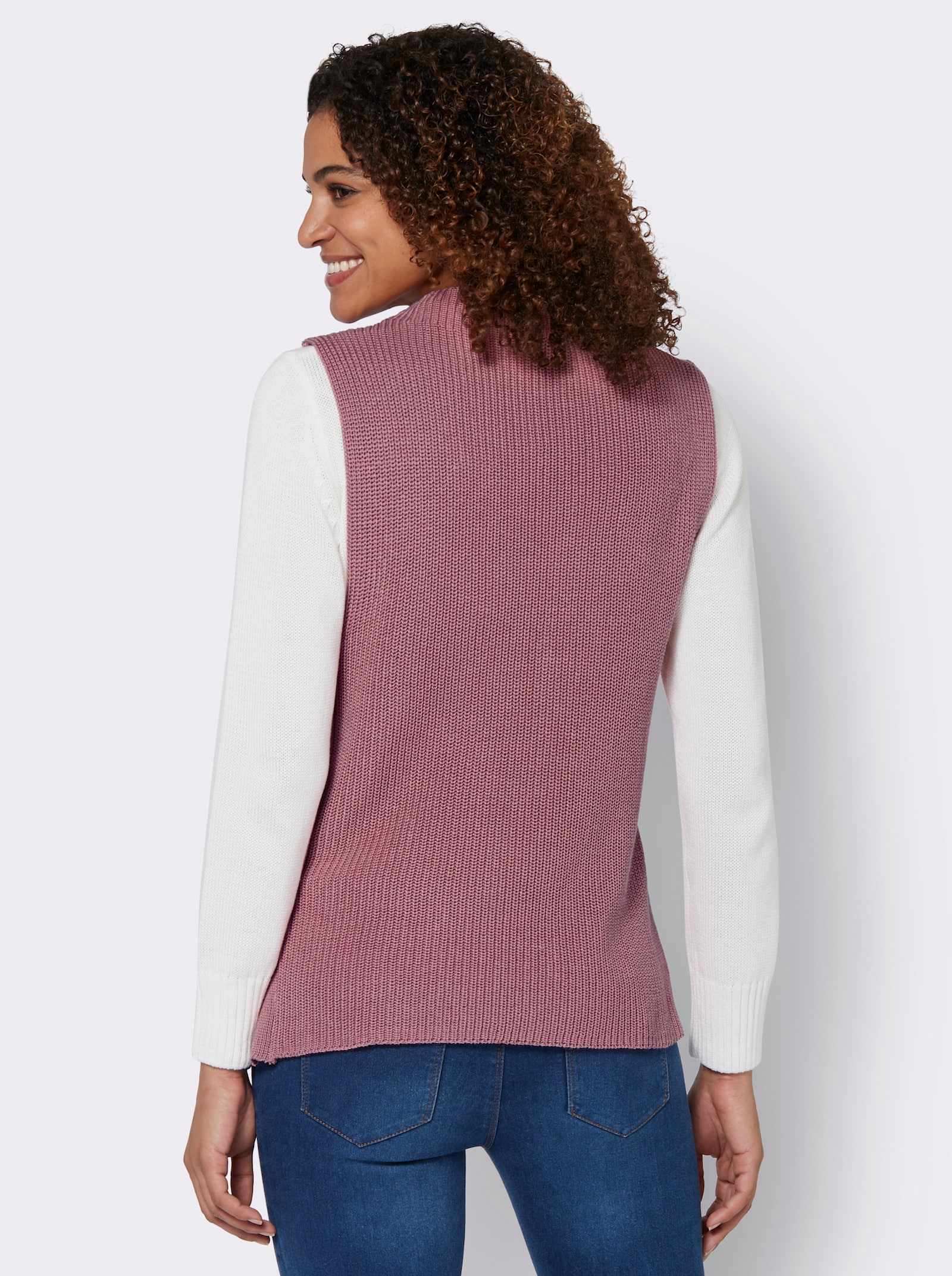 Slip-over met sierknoopsluiting - oudroze