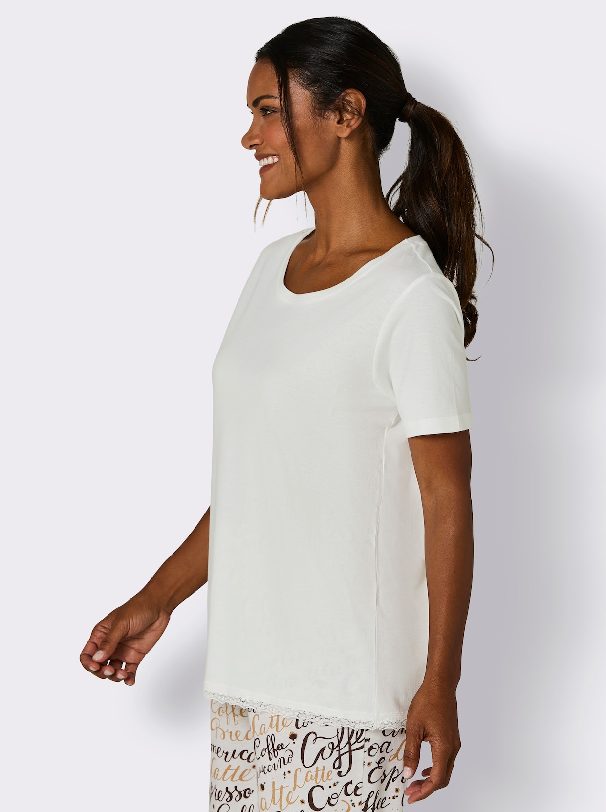 wäschepur Schlafanzug-Shirt - ecru