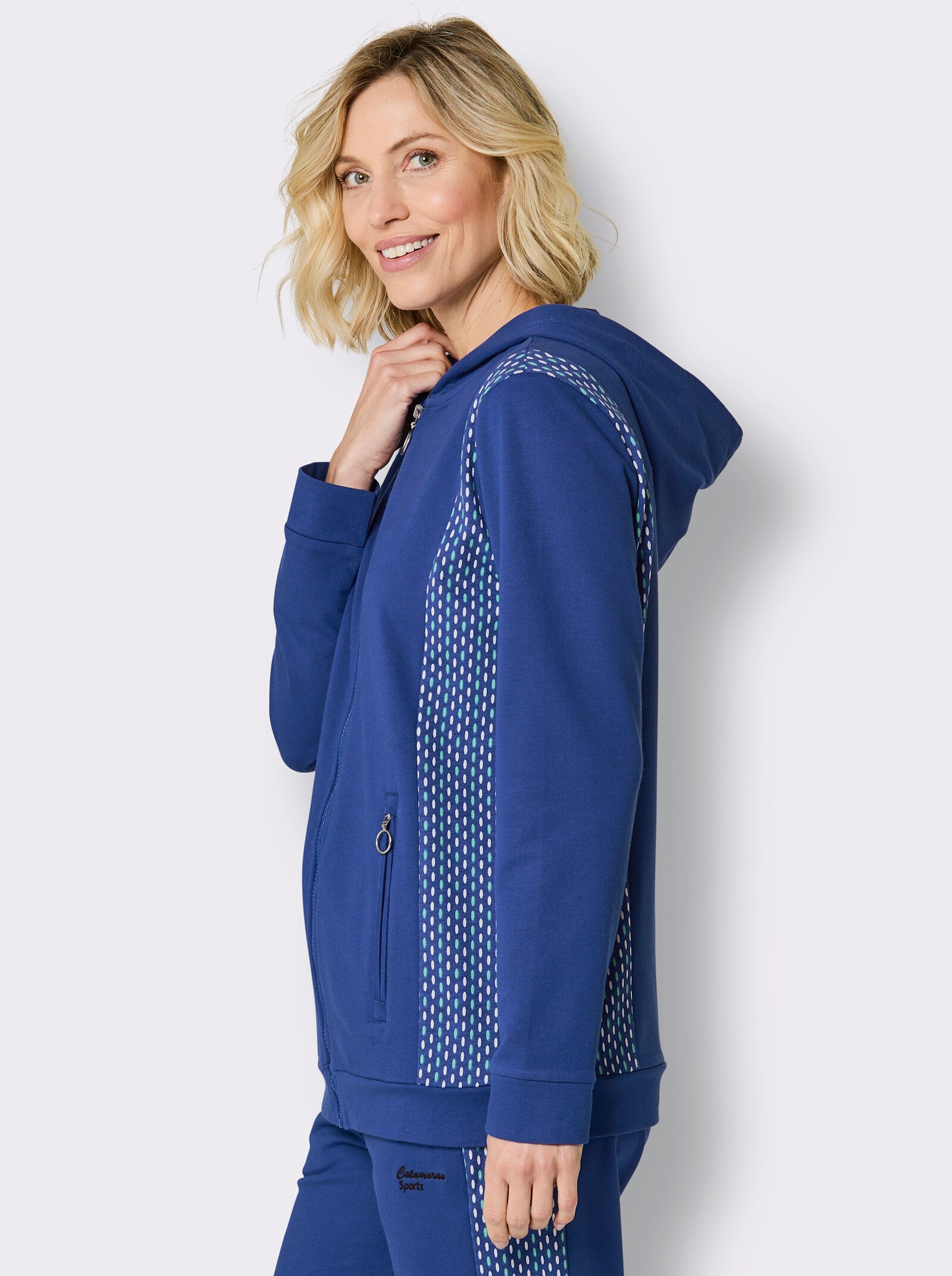 Catamaran Sports Sweatjacke mit Schriftzug hinten - royalblau