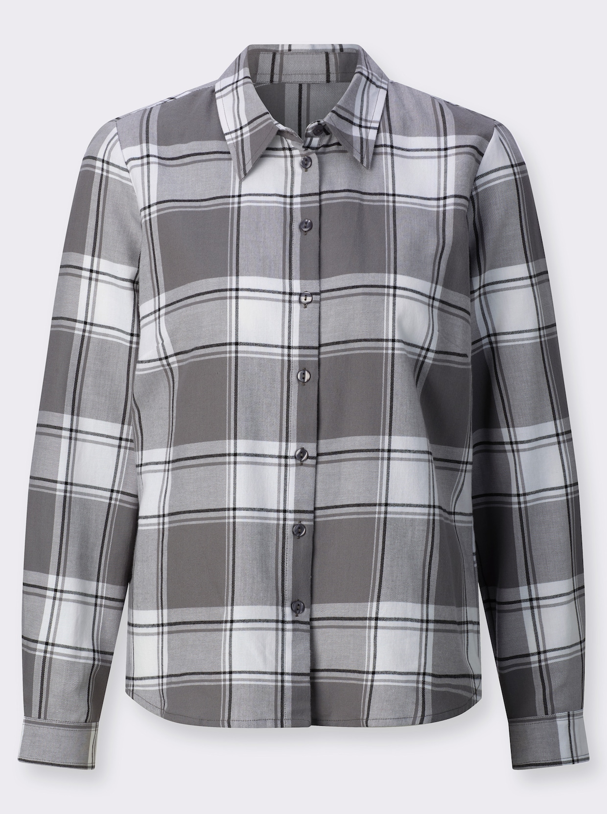 Flanellen blouse - grijs/wit geruit