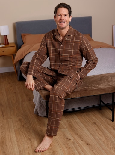 wäschepur men Pyjama - schoko-cognac-kariert
