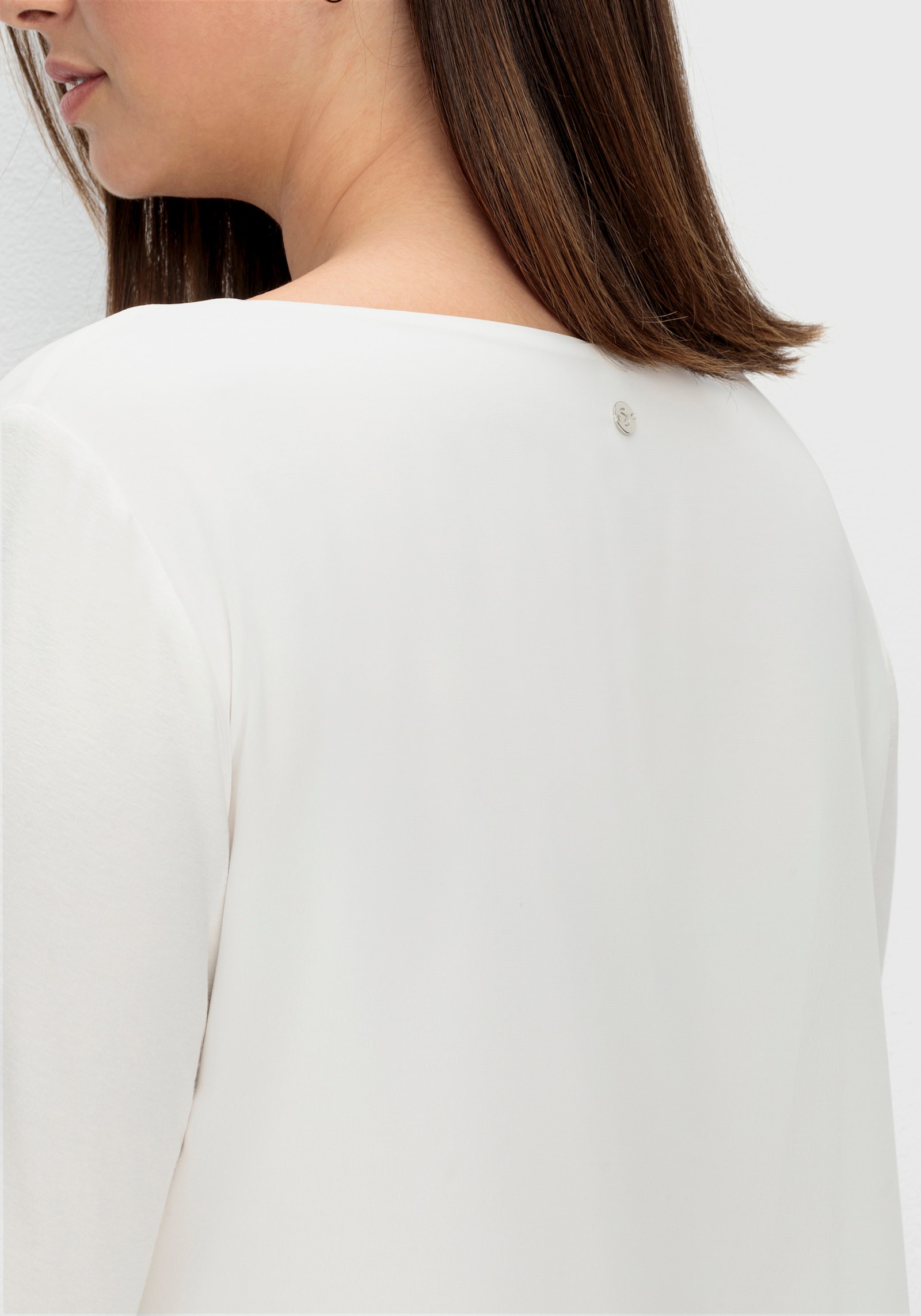 sheego Blusenshirt mit Zipfelsaum - offwhite