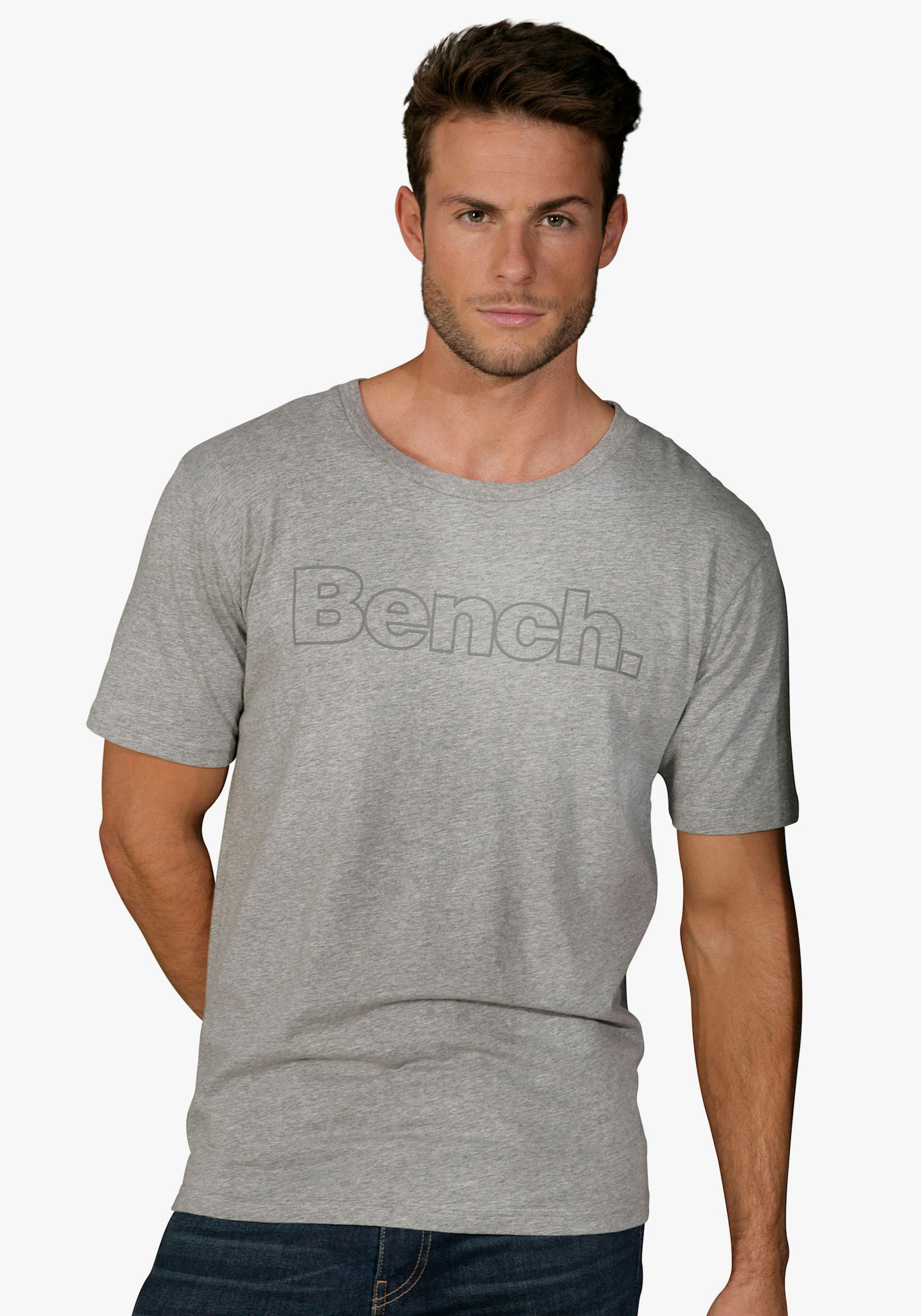 Bench. Loungewear T-Shirt - grau-meliert, navy
