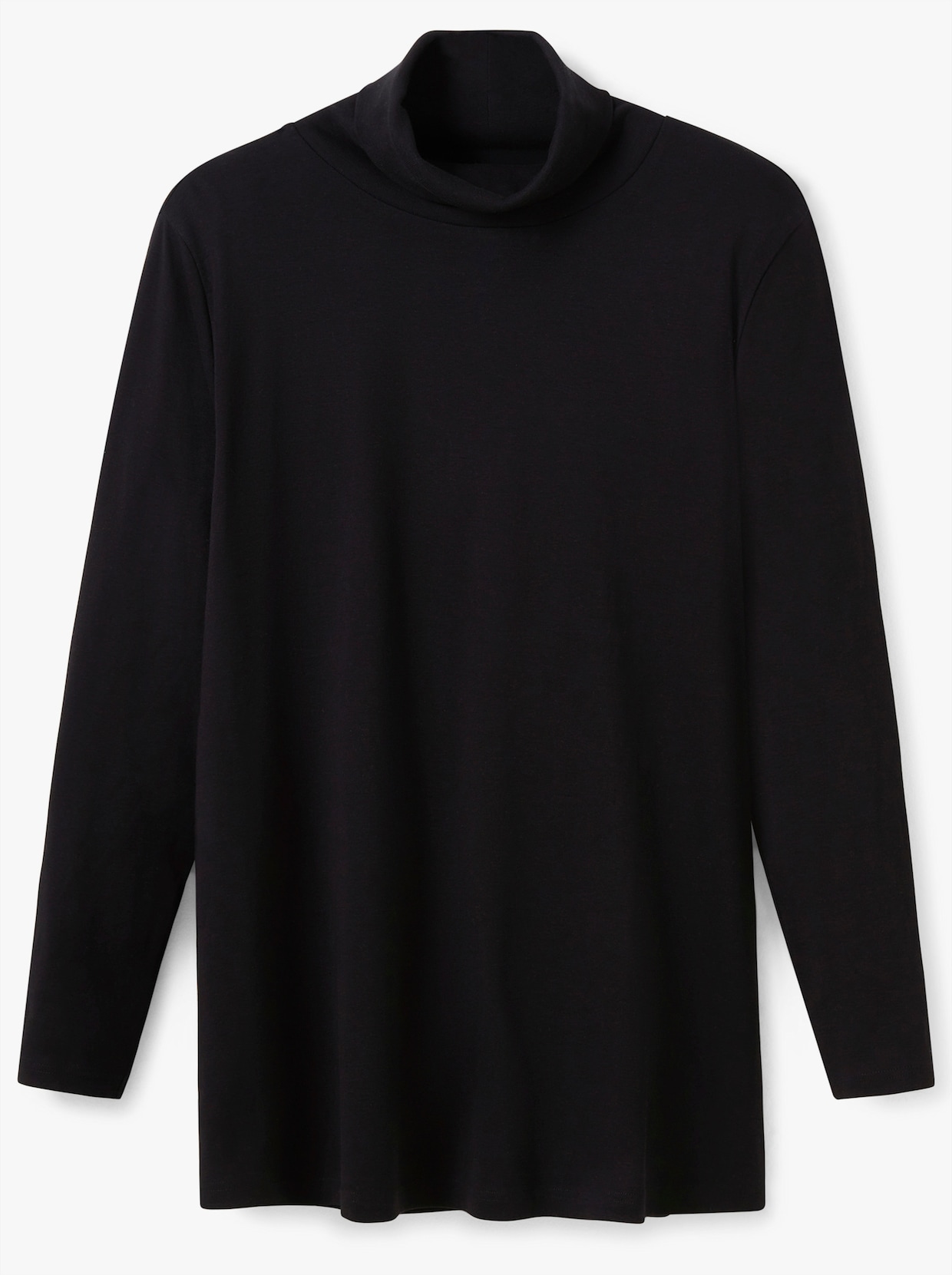 sheego Shirt met rolkraag - zwart