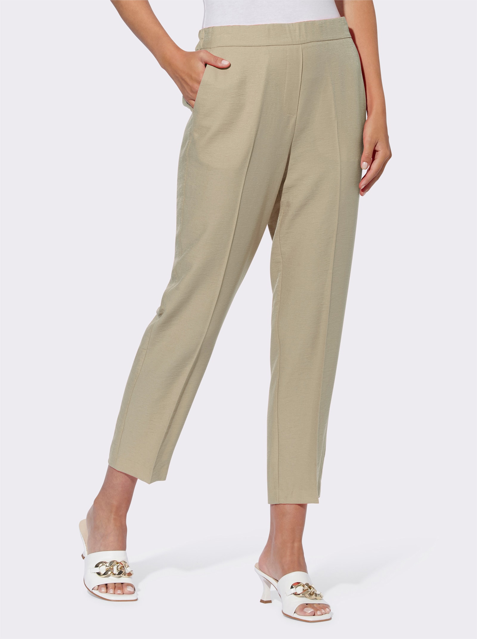 heine Bügelfaltenhose mit rückwärtigem Dehnbund - schlamm