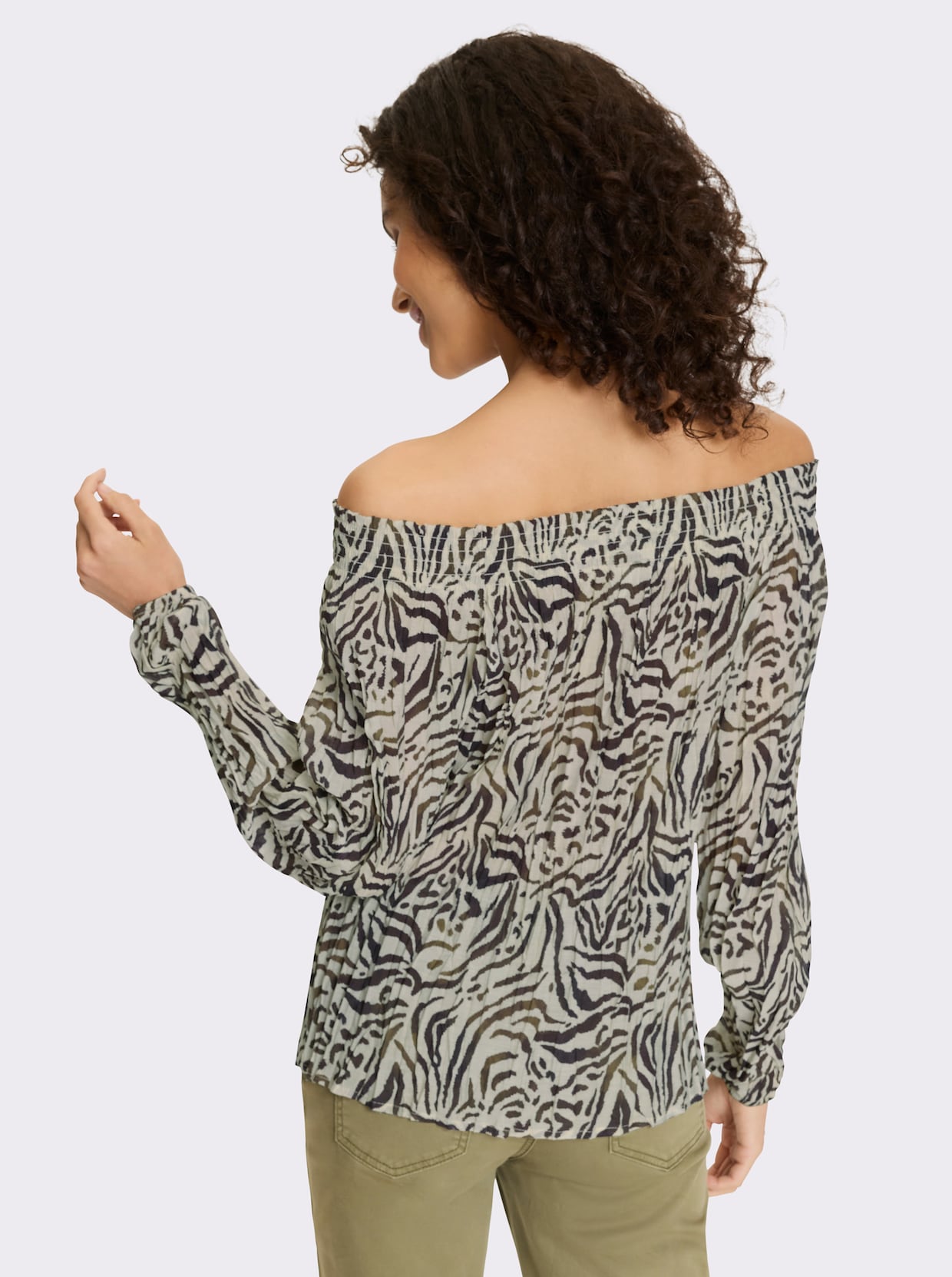 heine Druckbluse - sand-braun-bedruckt