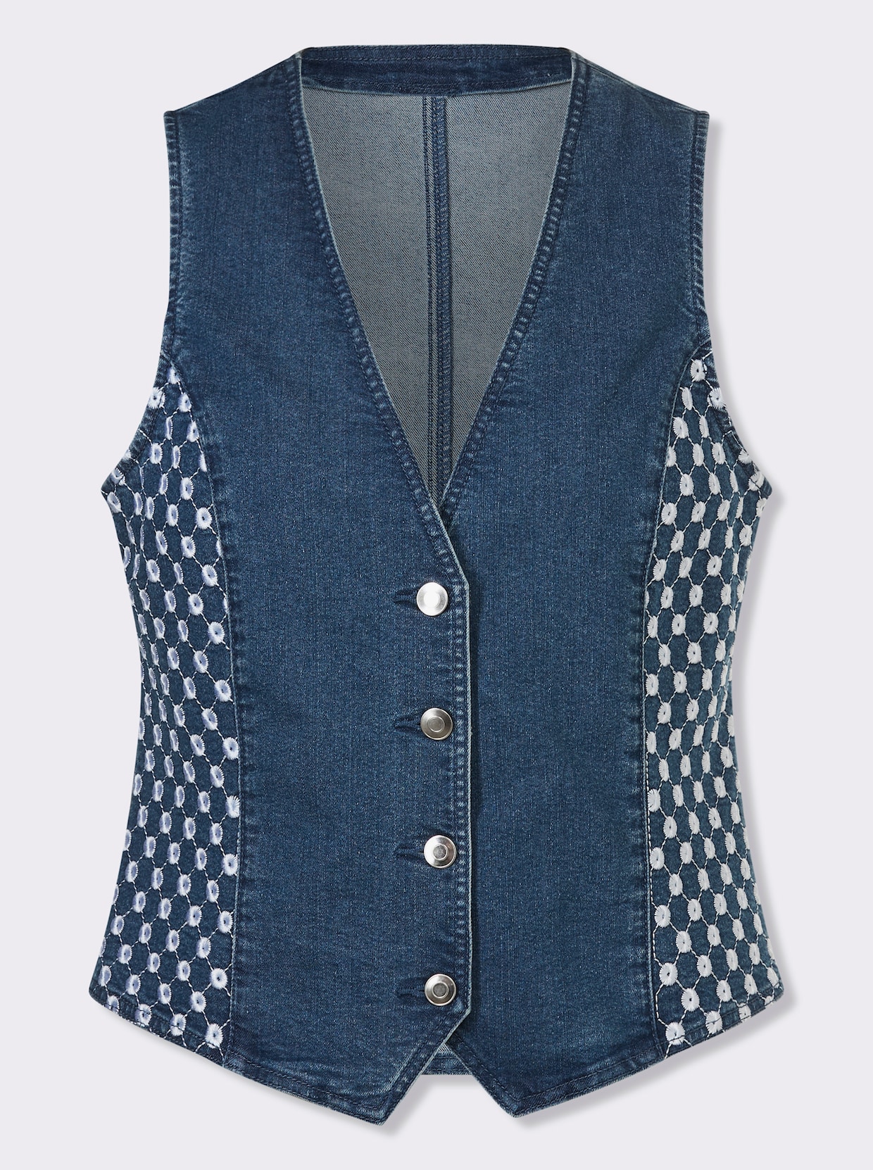 Jeansweste - blue-stone-washed