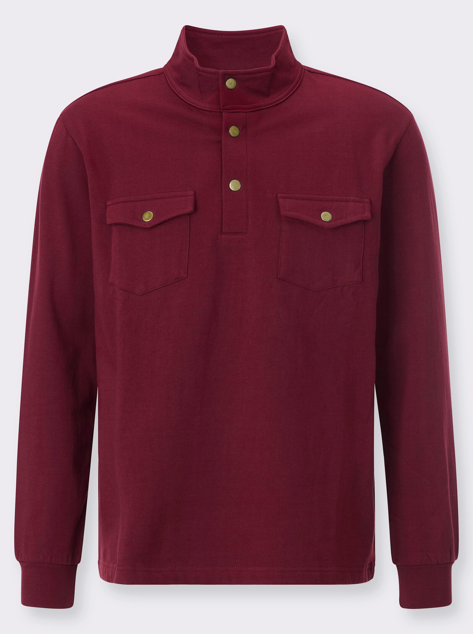 Sweatshirt mit Stehkragen - dunkelrot