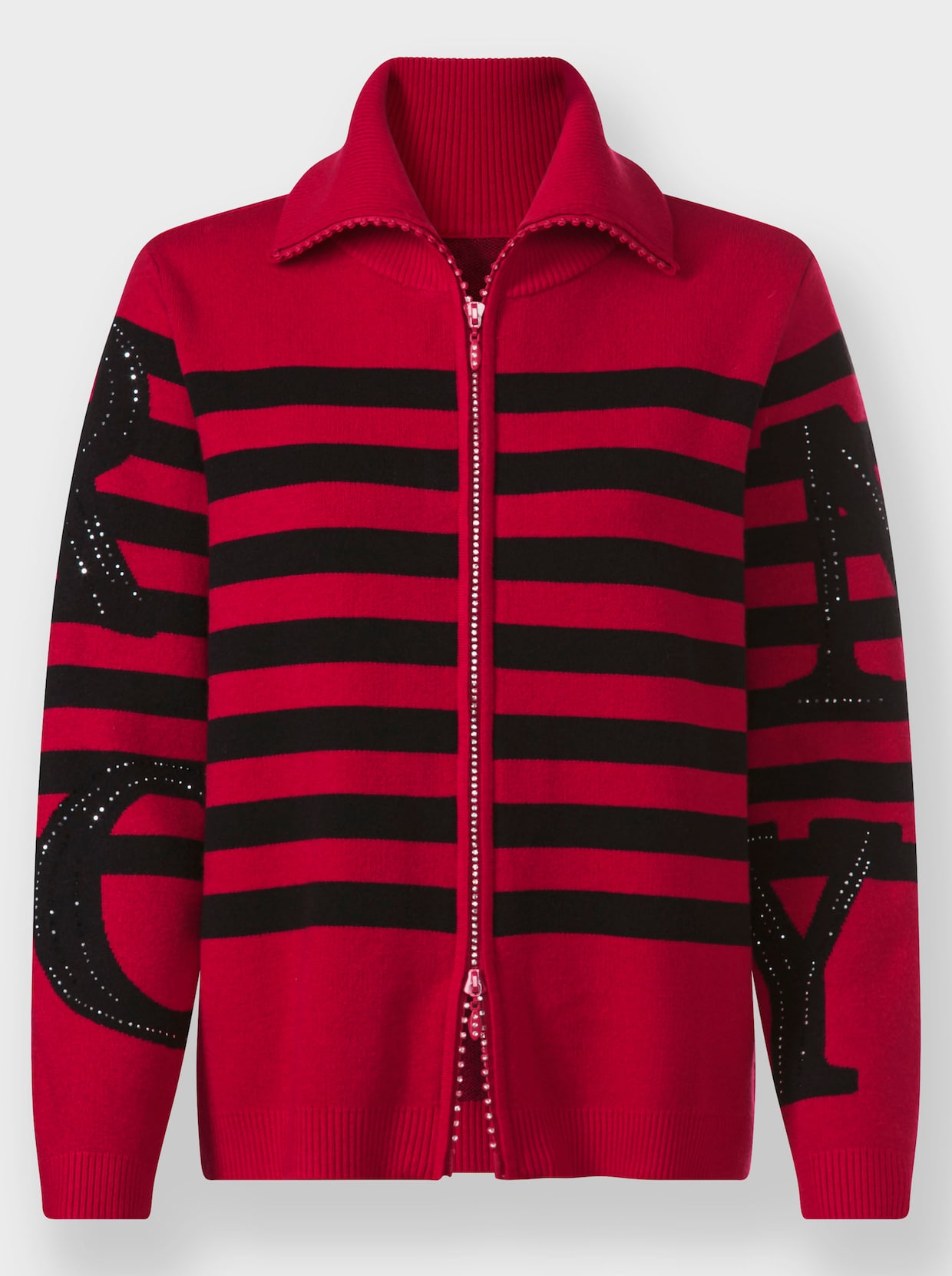heine Vest - rood/zwart gestreept