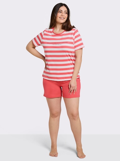 Comtessa Shorty - koralle-ecru-gestreift