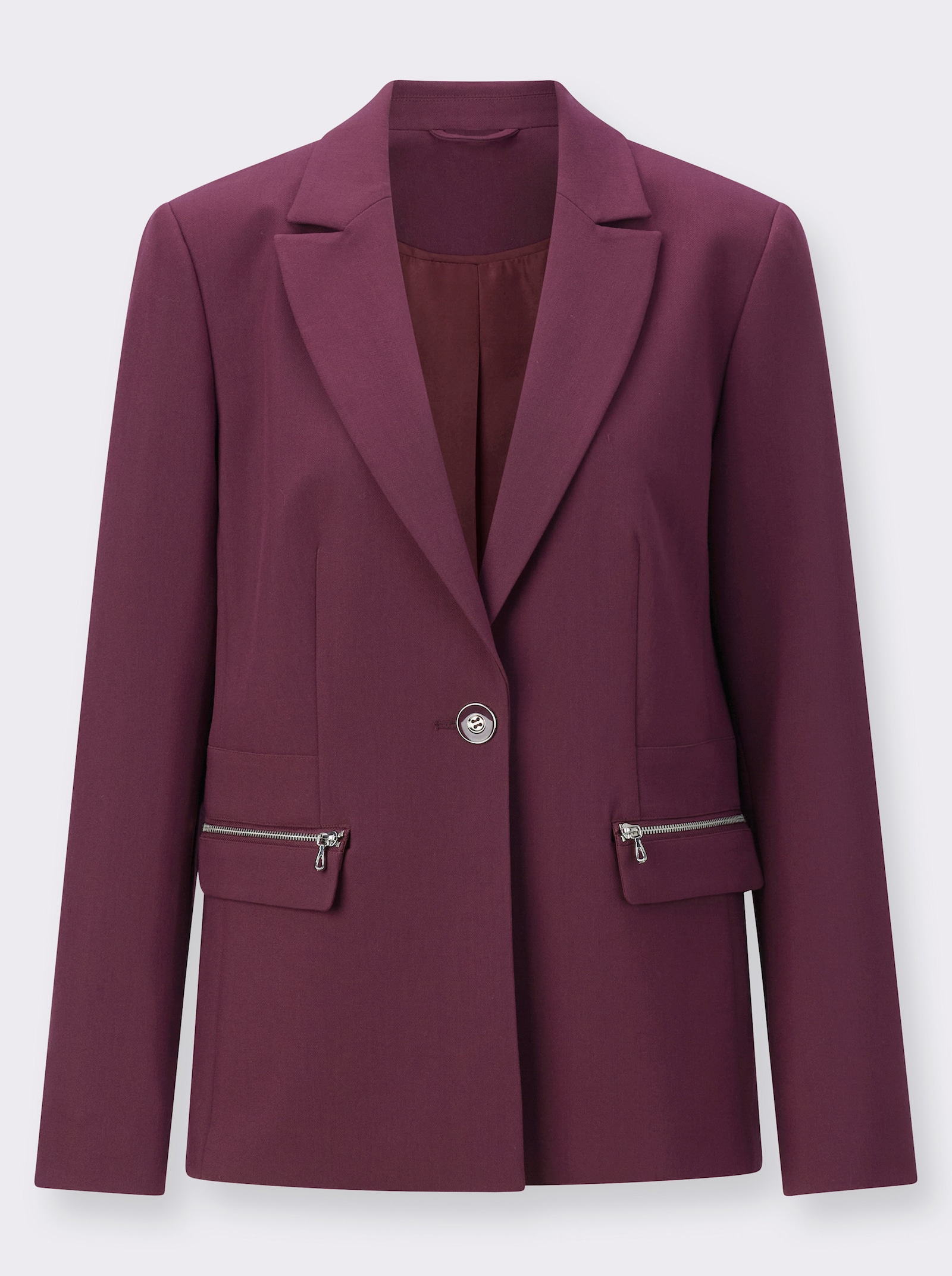 Blazer mit Zier-Reißverschlüssen - burgund