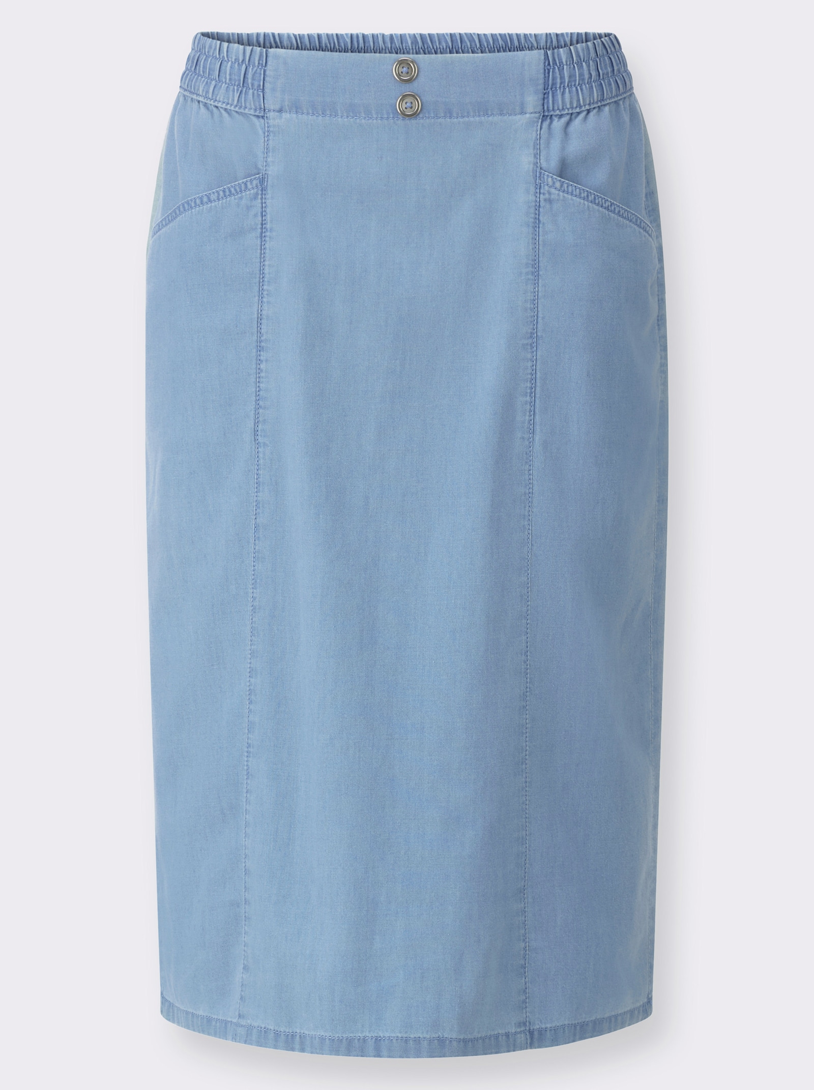 Jeansrock mit dekorativen Knöpfen - blue-bleached