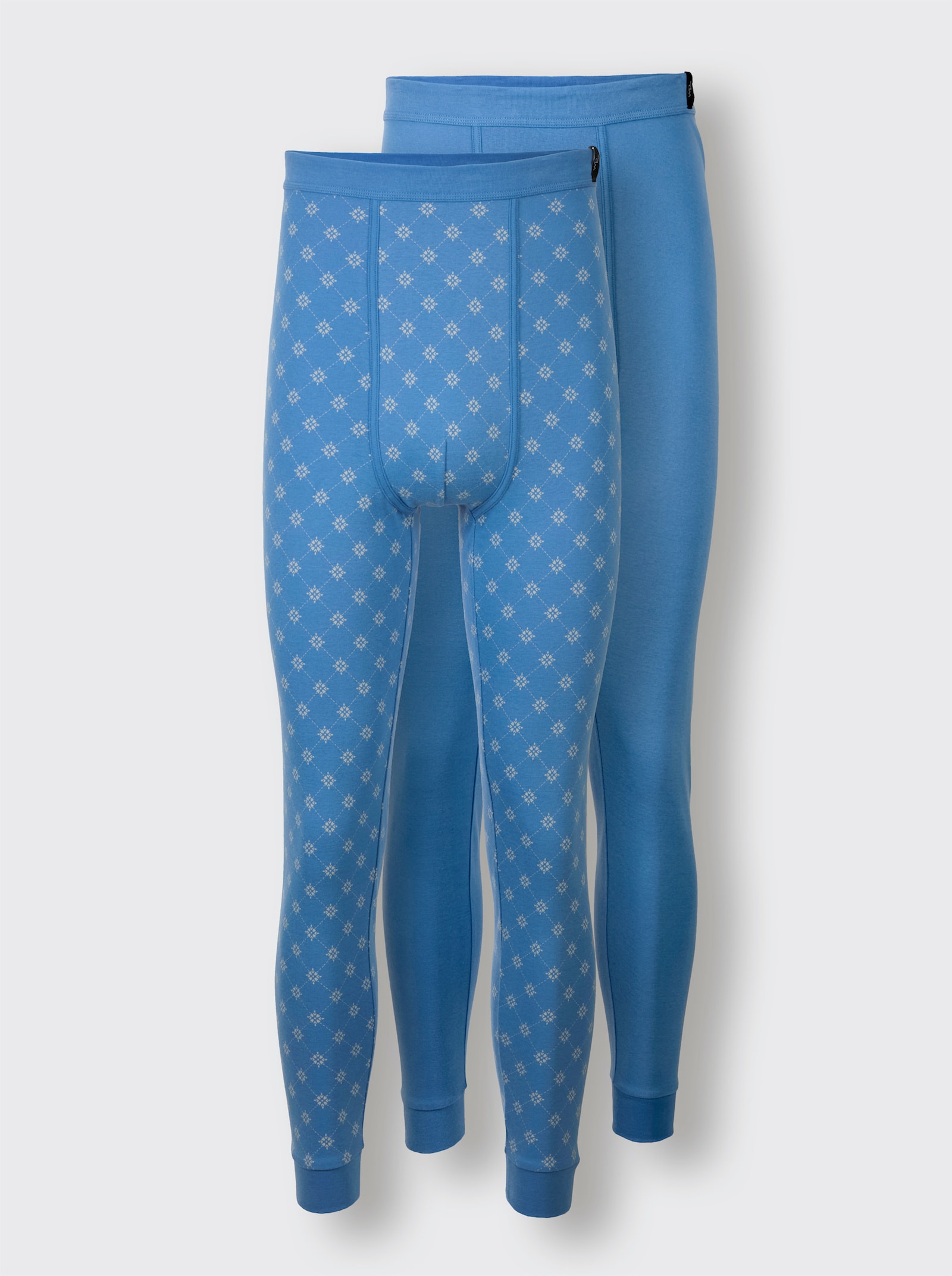 wäschepur men Hose lang - mittelblau + mittelblau-bedruckt