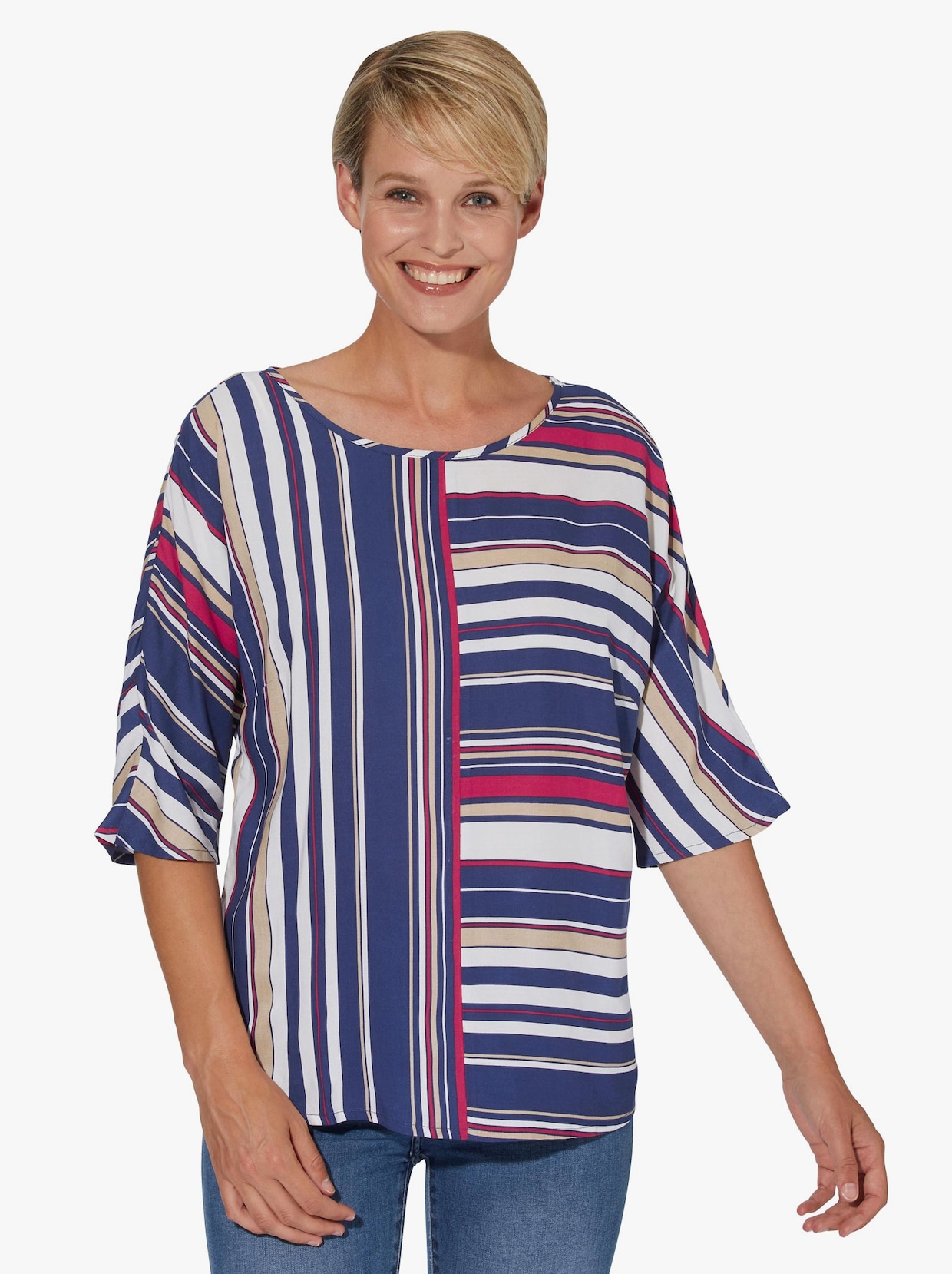 Comfortabele blouse - wit geprint