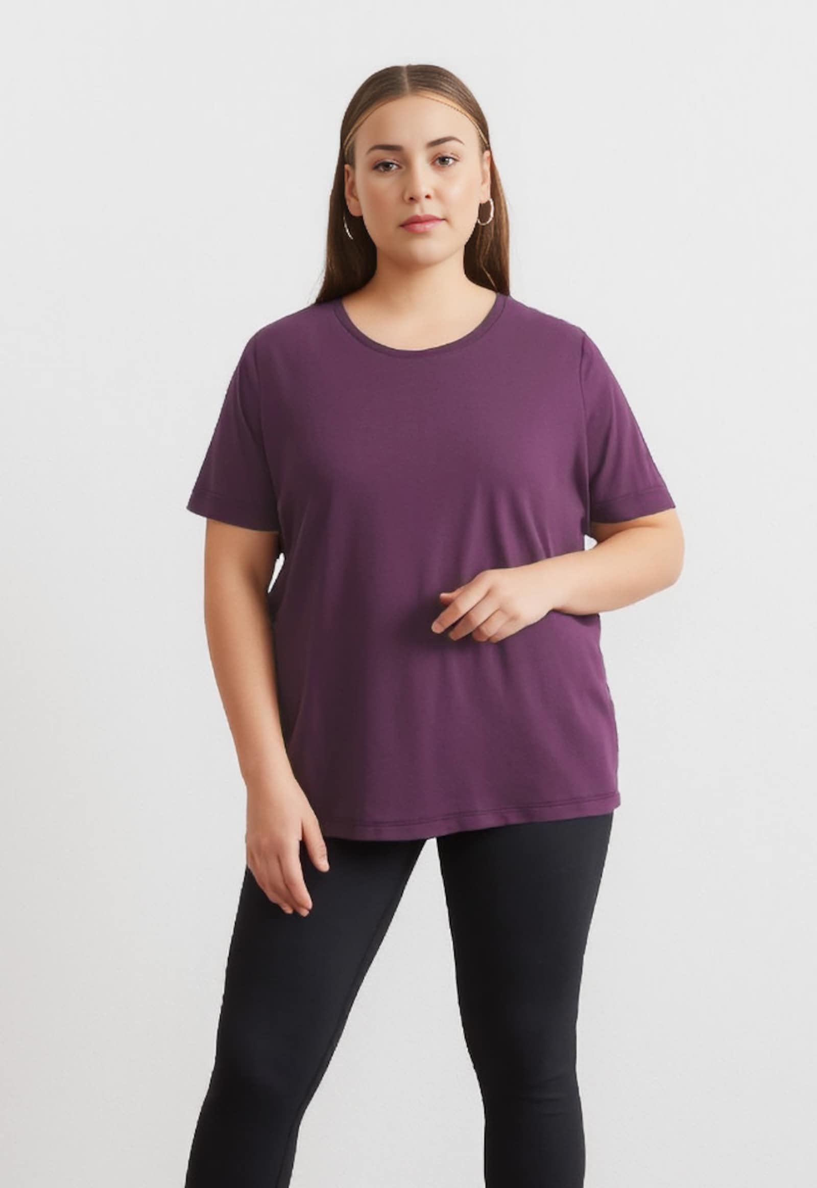 ONLY CARMAKOMA Kurzarmshirt - mauve wine