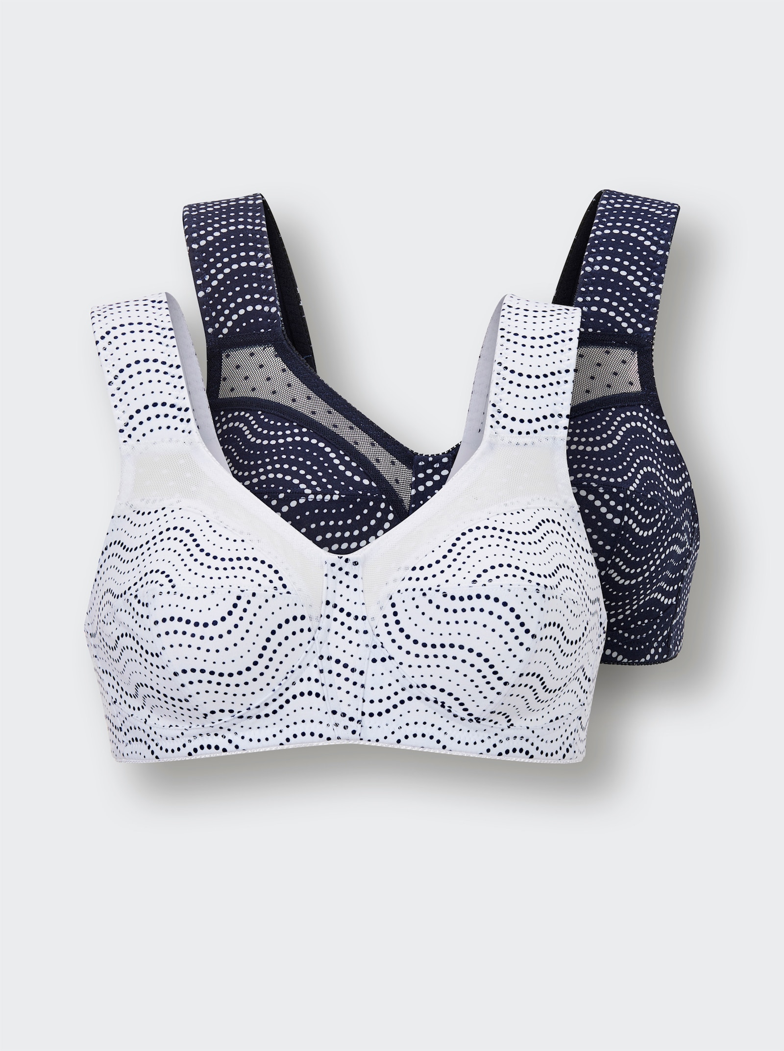 wäschepur Steunbeha zonder beugel - marine/wit bedrukt + wit/marine bedrukt