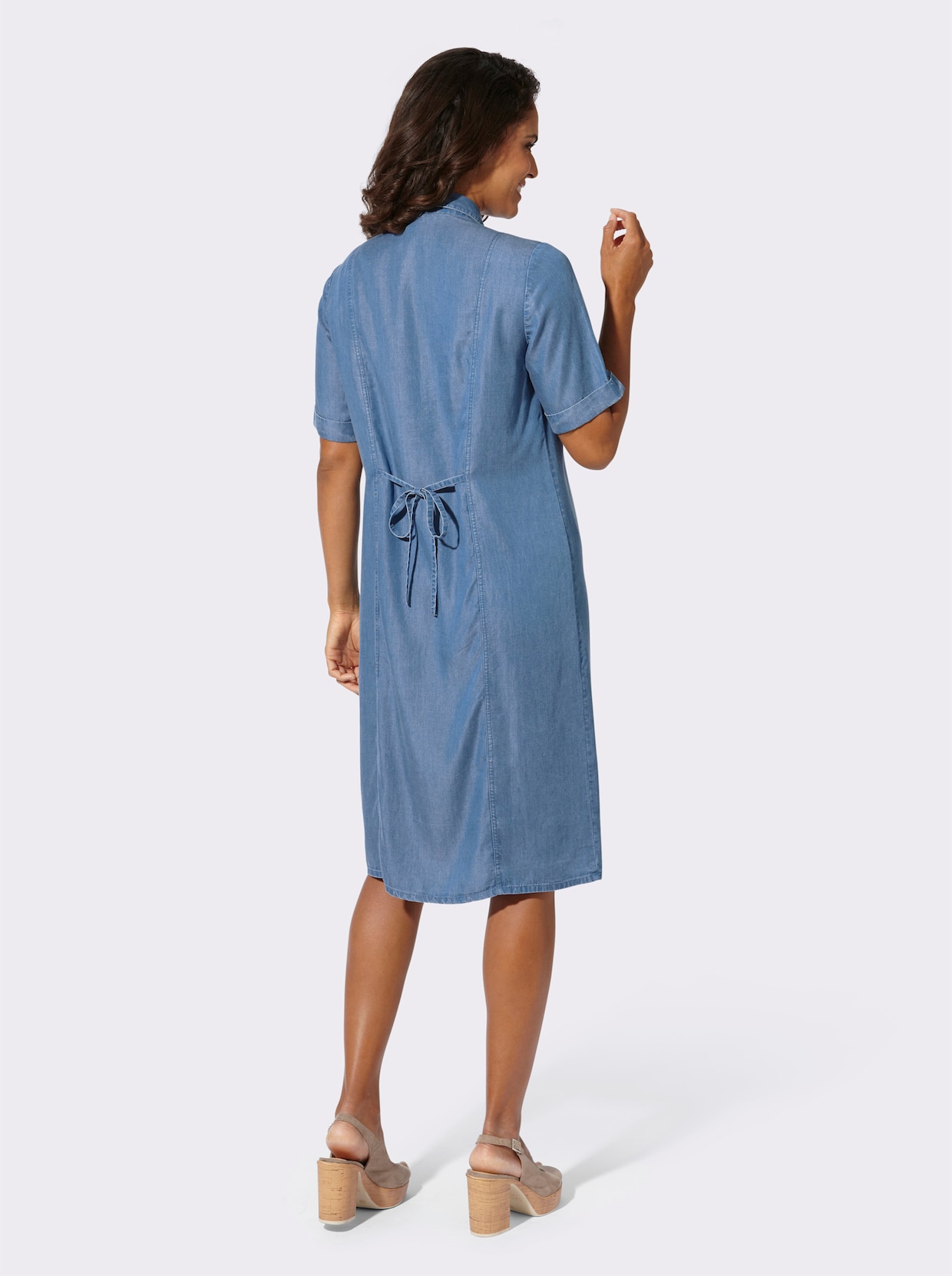 Robe en jean - bleu blanchi