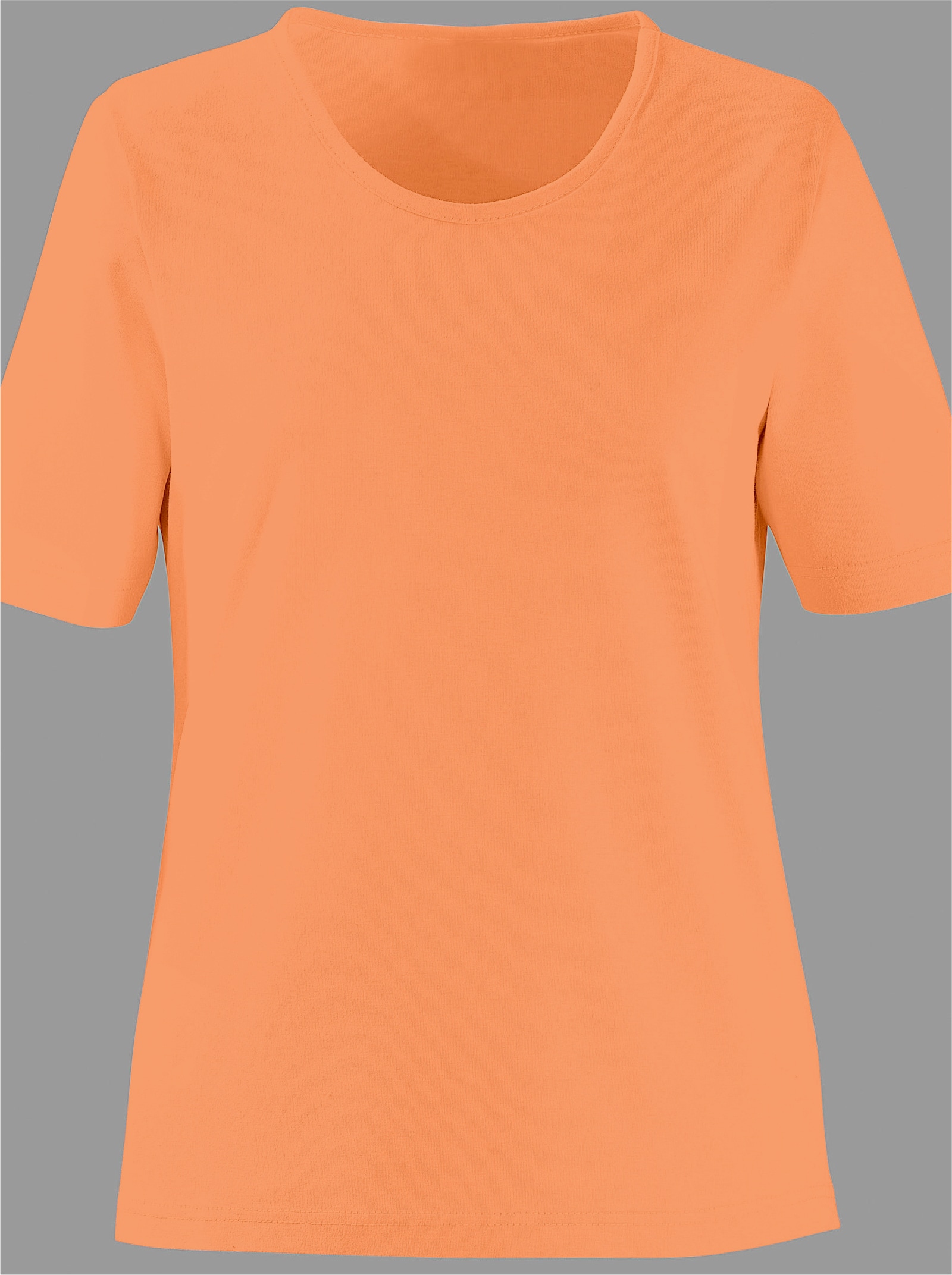 Rundhalsshirt in geradem Schnitt - orange