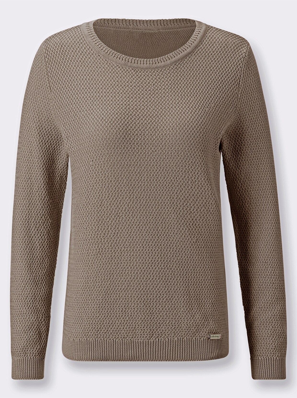Rundhals-Pullover - taupe