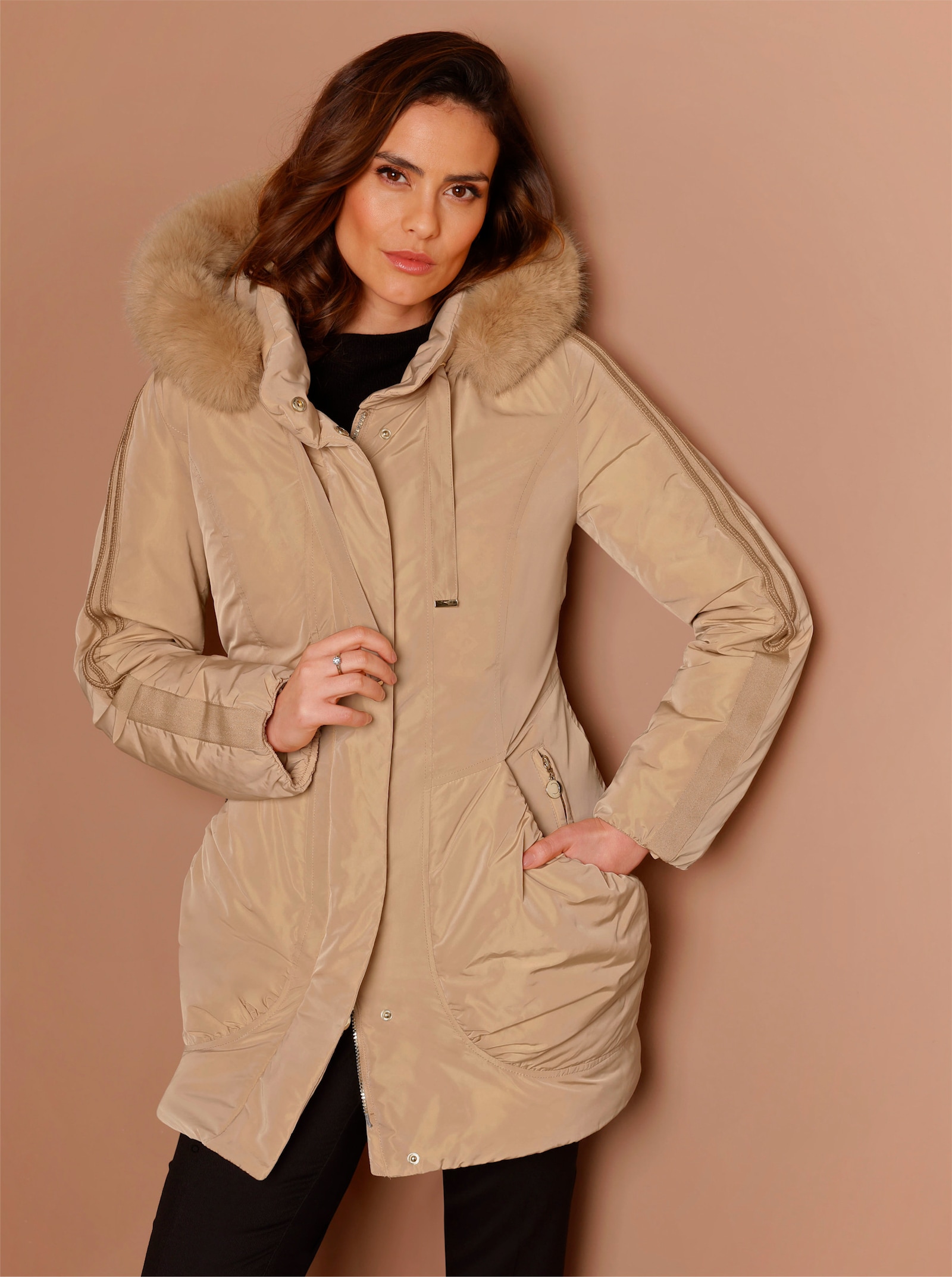 CREATION L PREMIUM Daunenjacke mit 90% Daunen und 10% Federn - camel