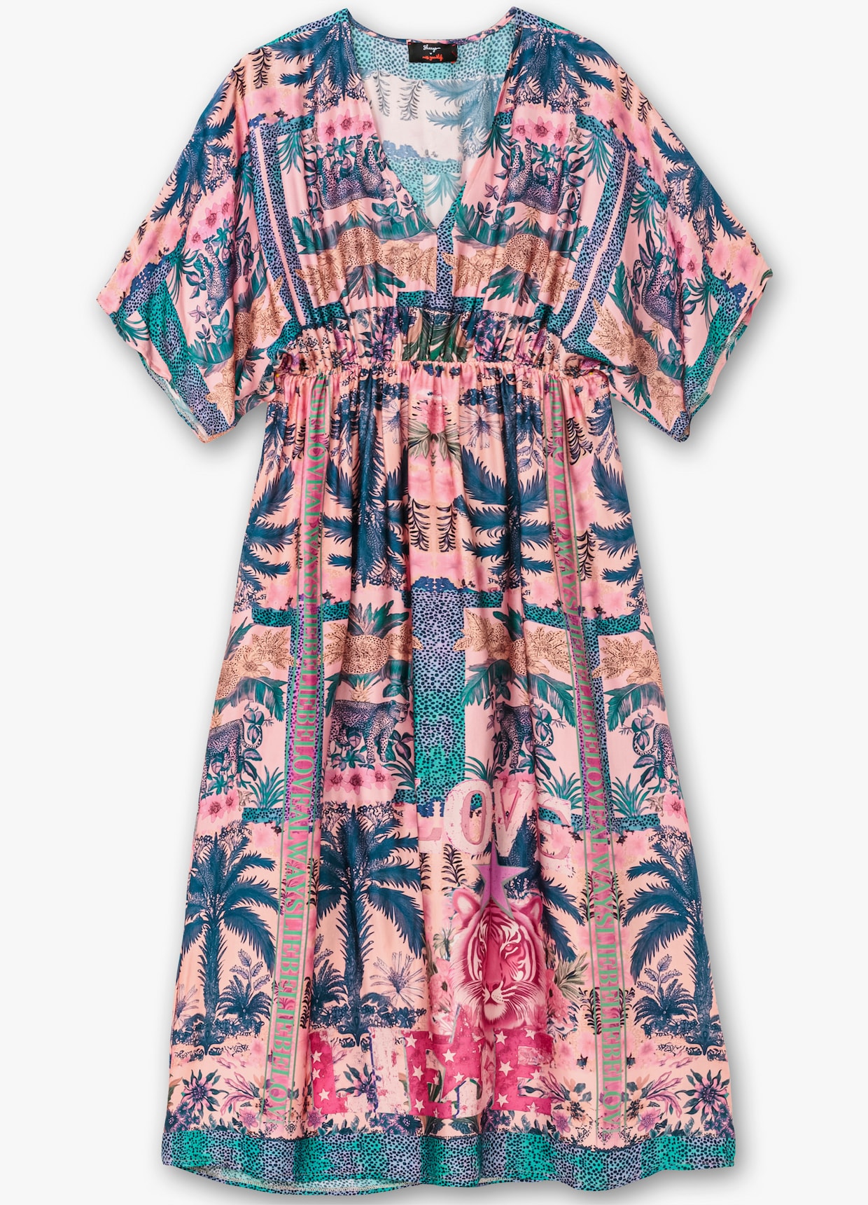 Maxikleid - rosé-gemustert