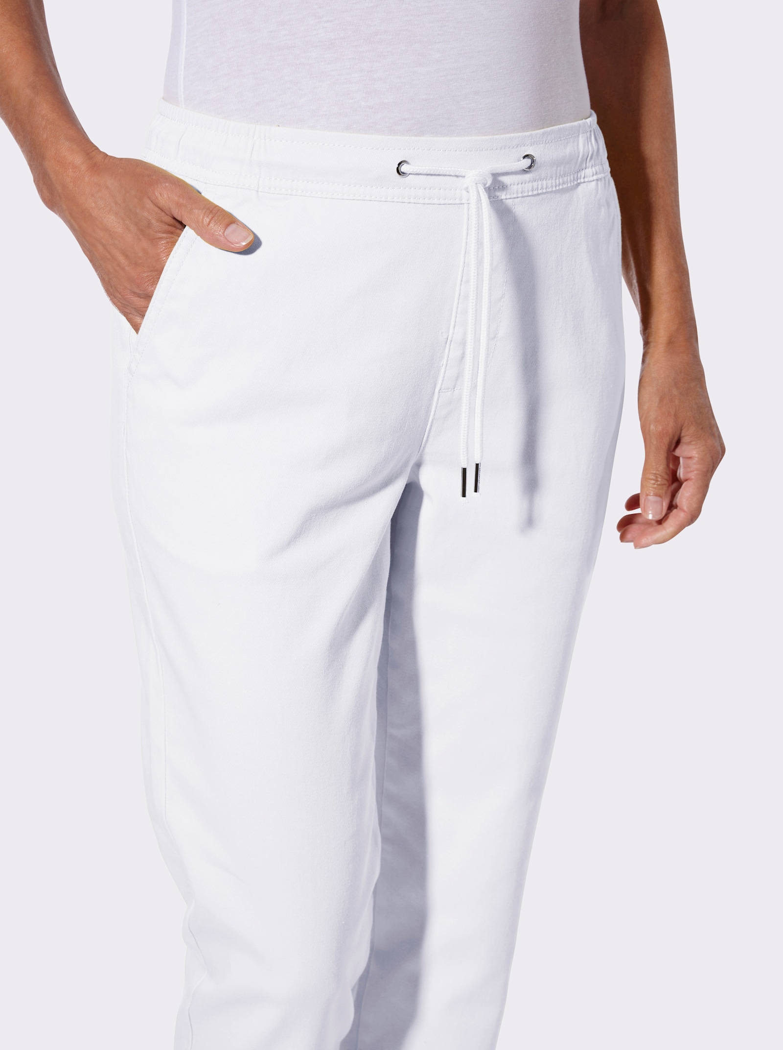 Schlupfjeans , weitenregulierbar - weiß