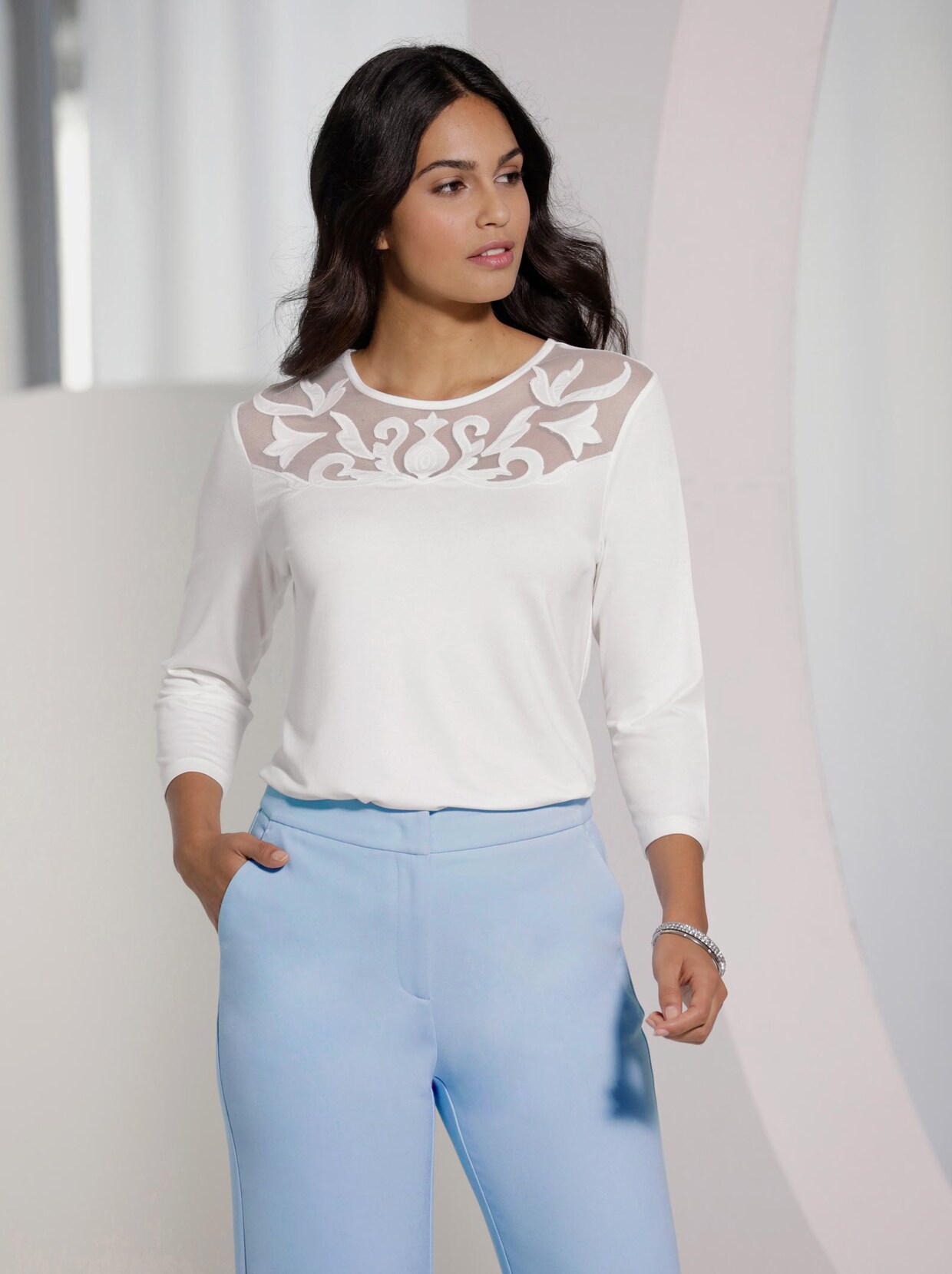 3/4-Arm-Shirt - ecru