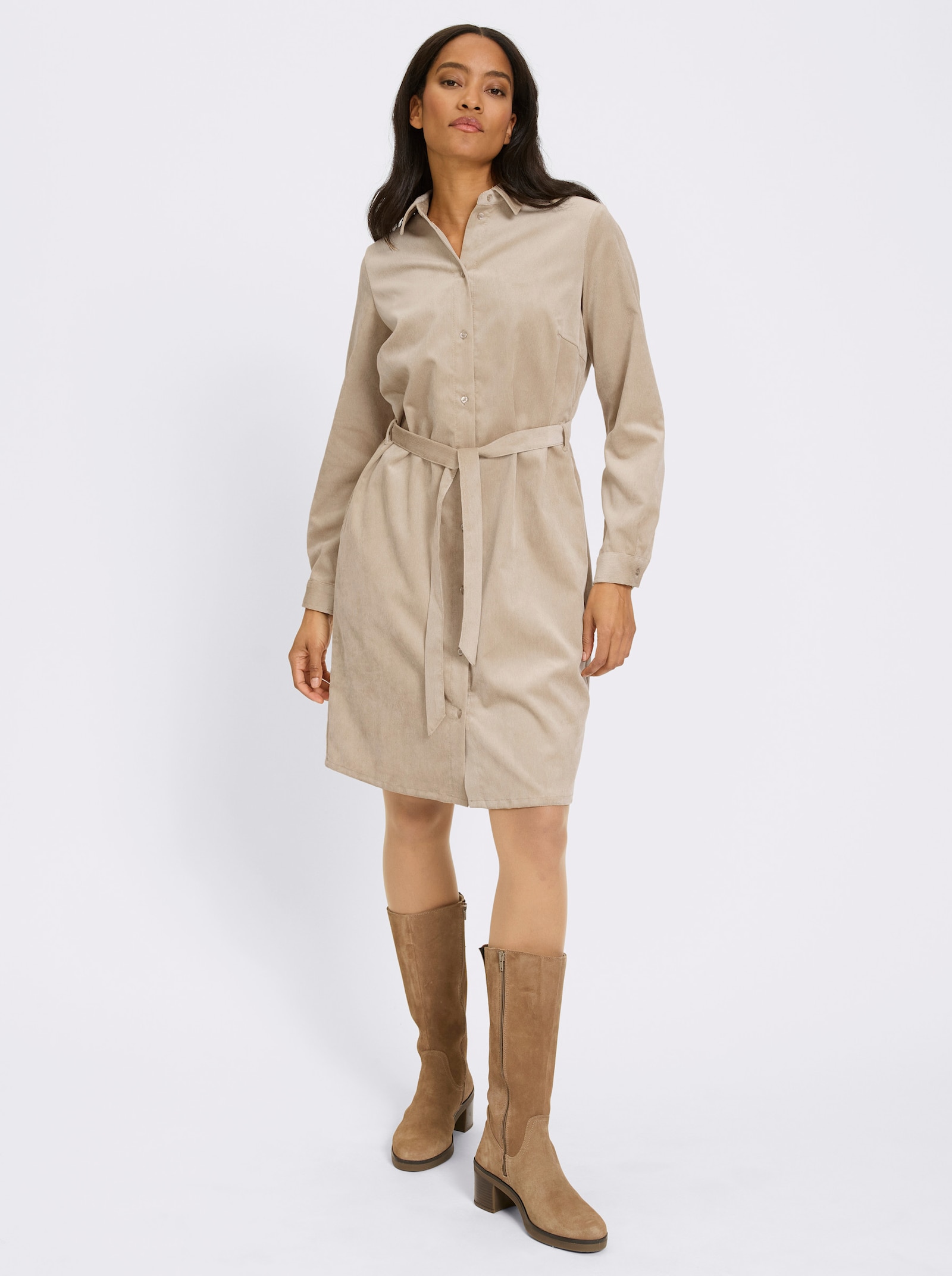 heine Freizeitkleid aus Feincord - beige