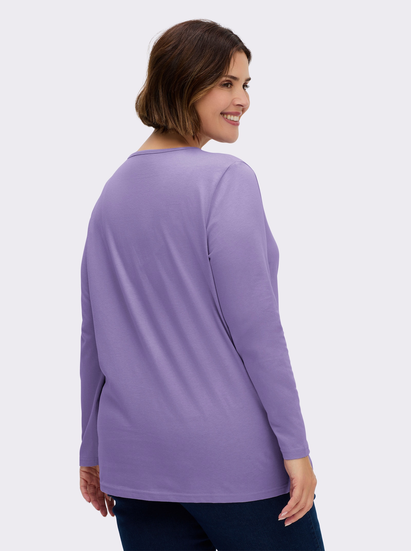 Langarmshirt in weiter Form - lavendel