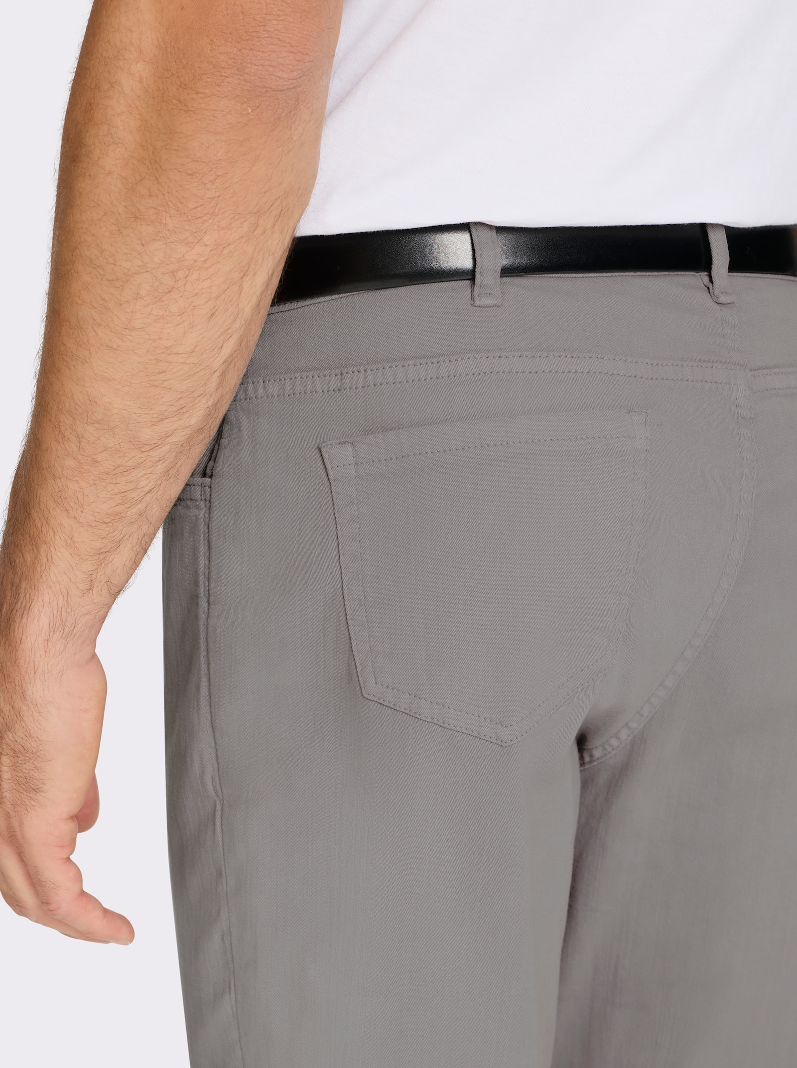 Marco Donati 5-pocketsbroek met minimalistische print op de zoom - steengrijs