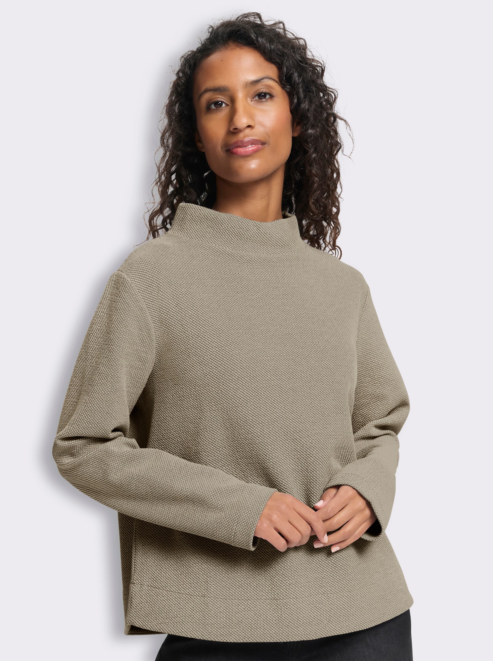 heine Sweatshirt in Melange-Optik - sand