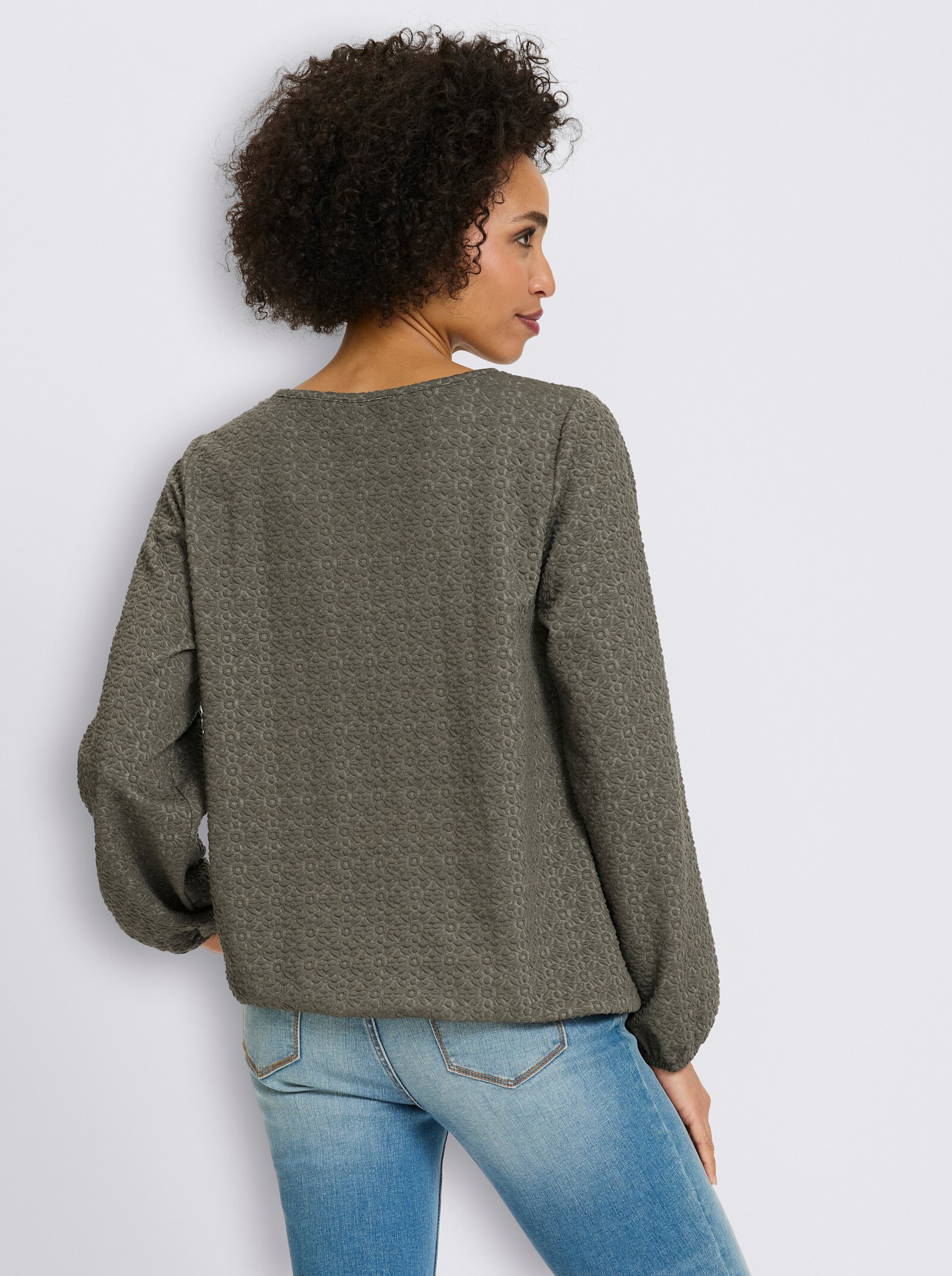 heine Langarmshirt aus Strukturware - khaki