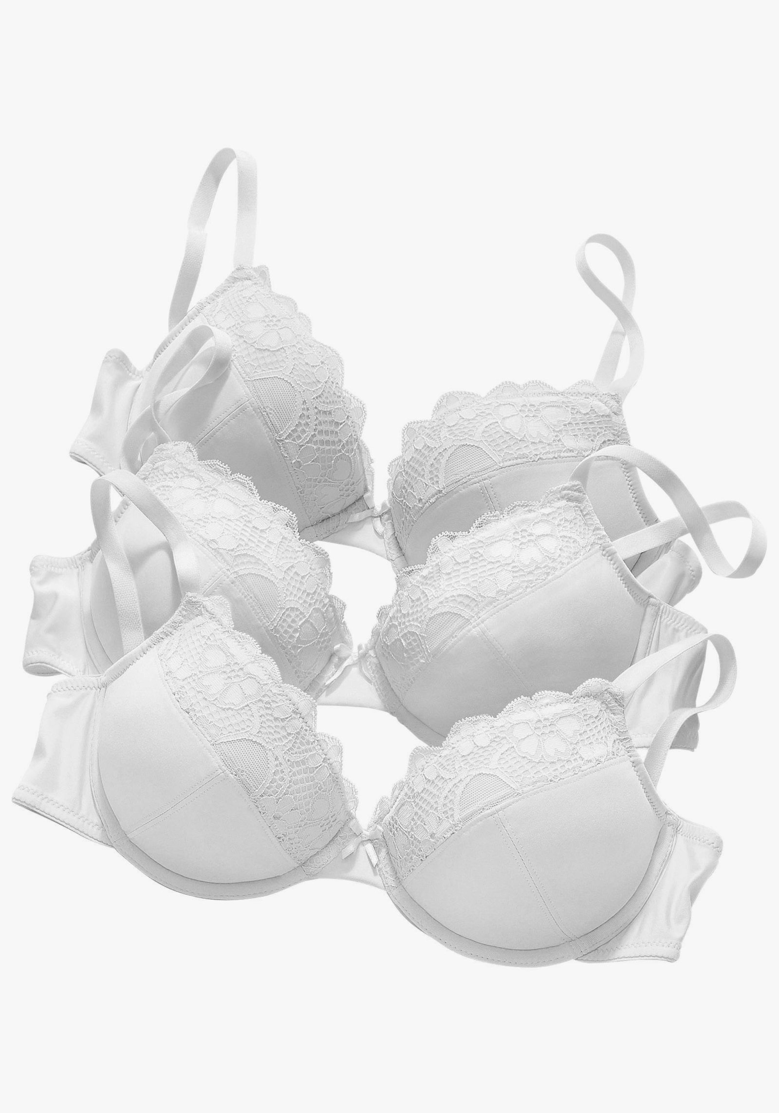 petite fleur Push-up-BH - 3xweiß